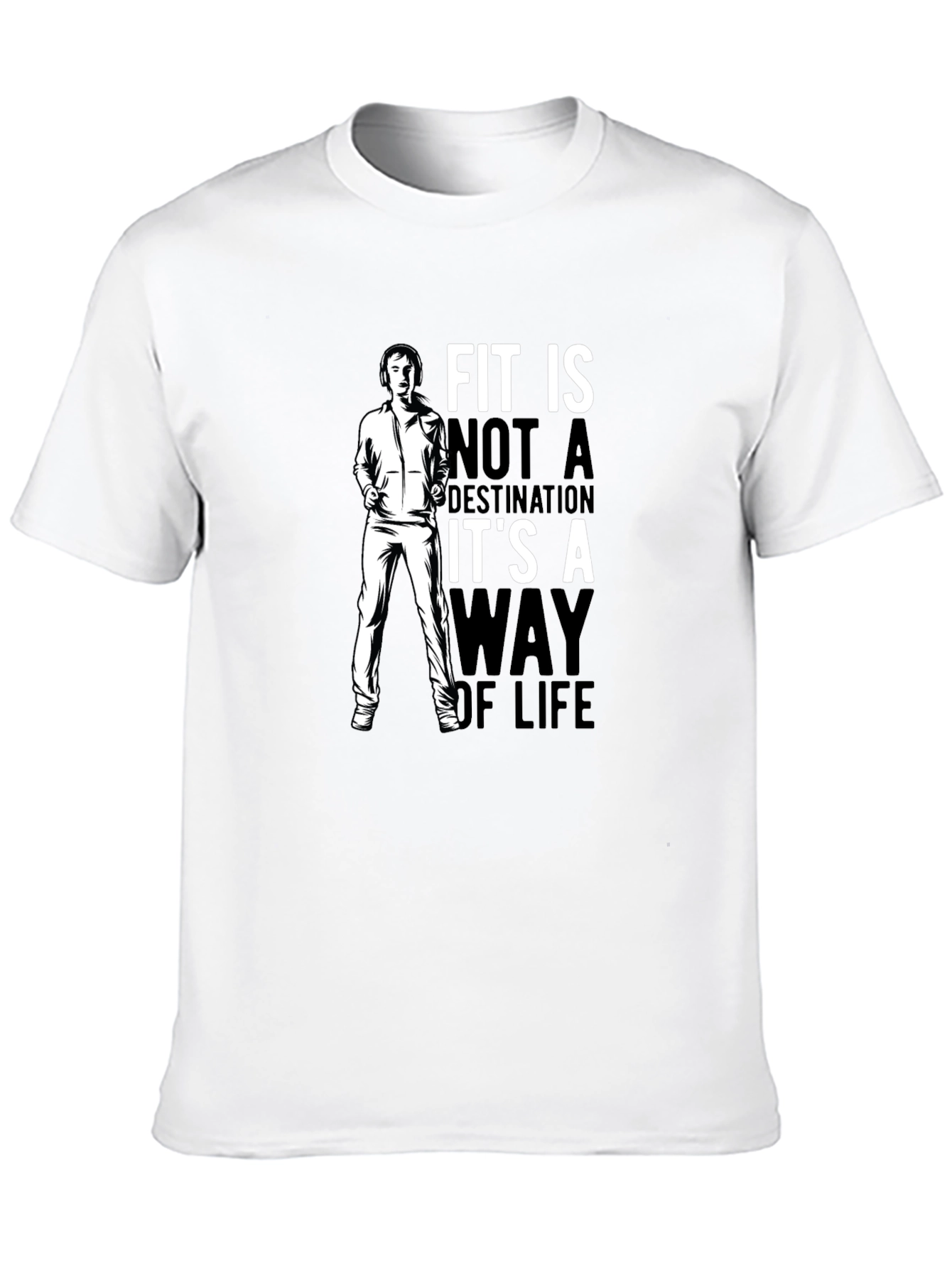 Fit is a Way of Life Black Graphic T-Shirt