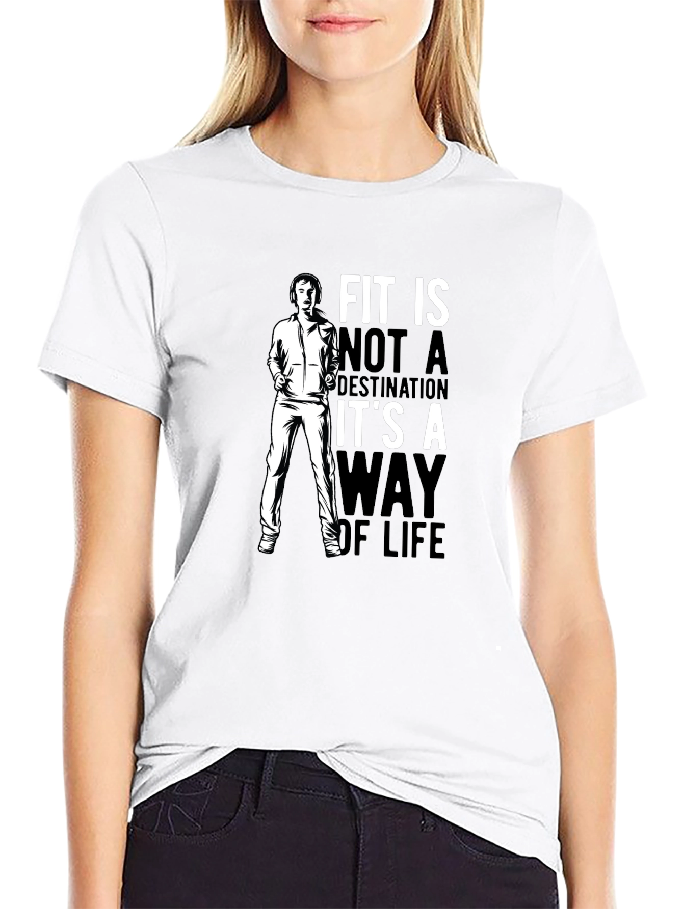 Fit is a Way of Life Black Graphic T-Shirt