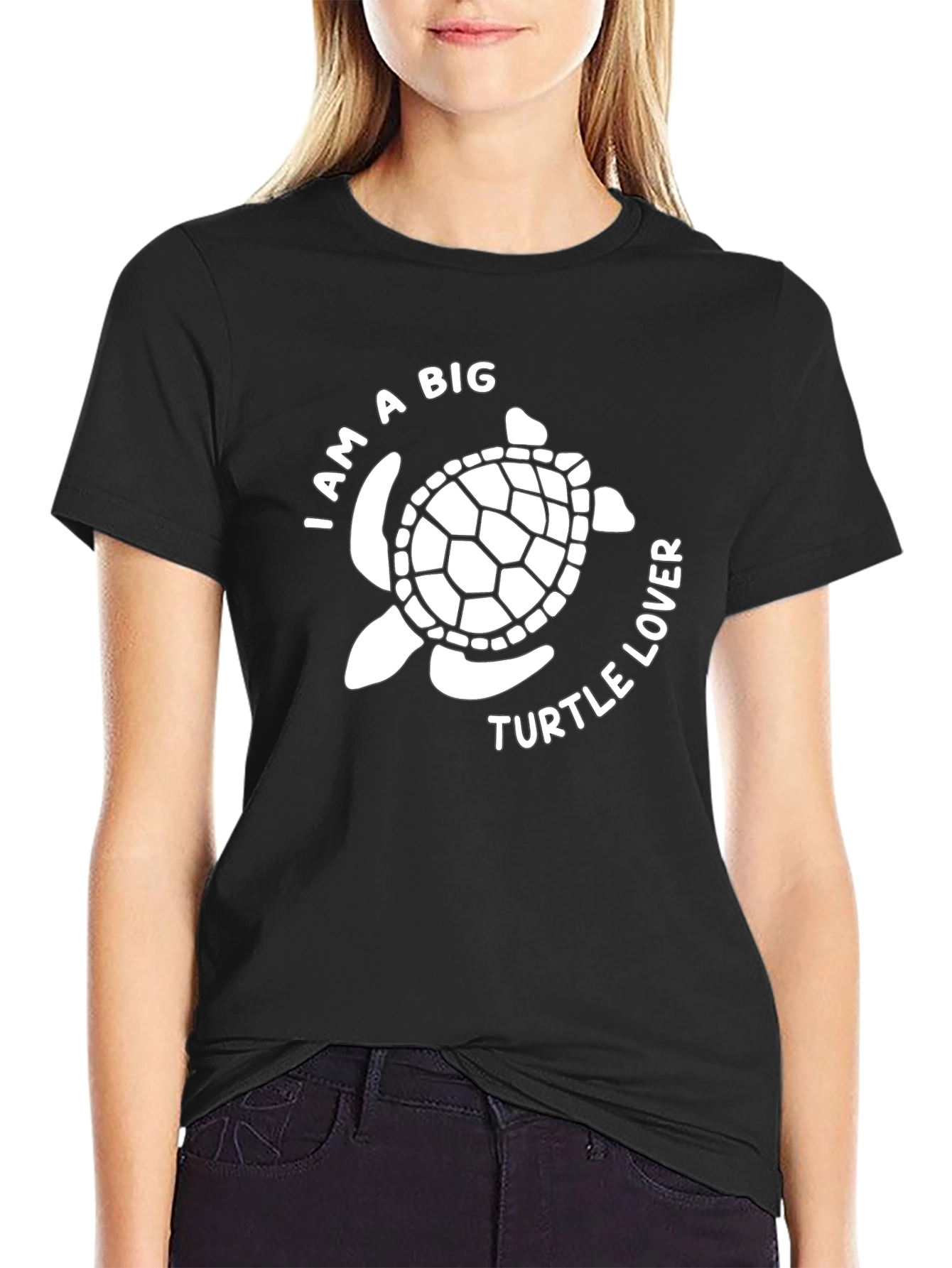 Turtle Lover Graphic Tee - Black Cotton Casual Shirt