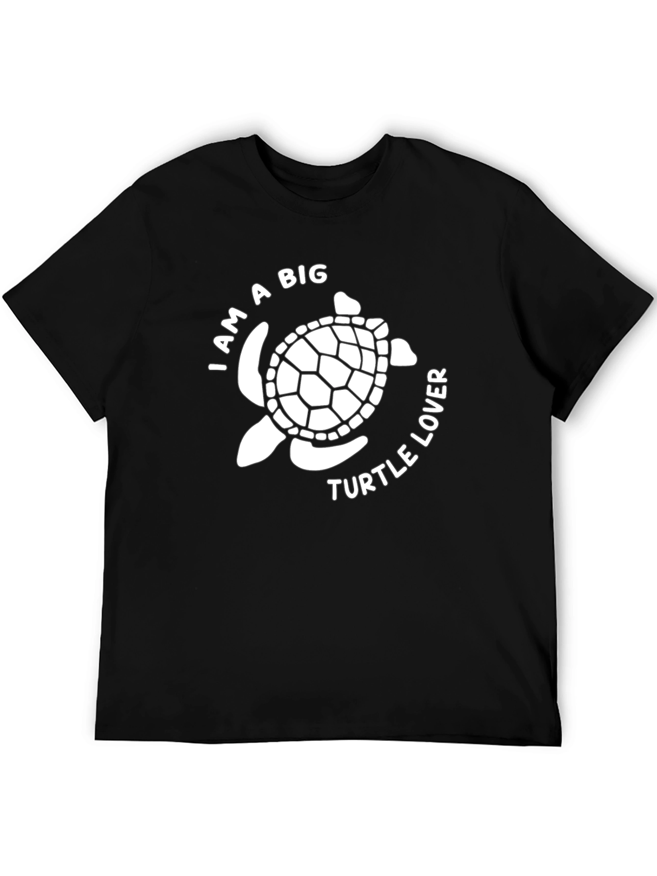 Turtle Lover Graphic Tee - Black Cotton Casual Shirt