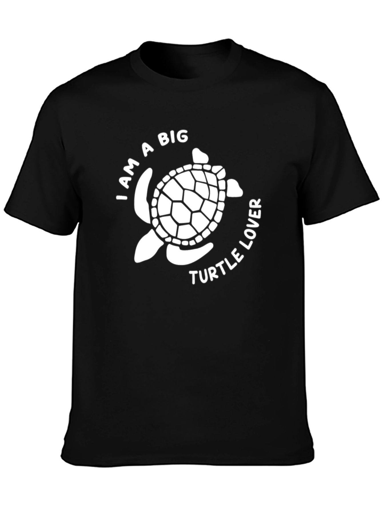 Turtle Lover Graphic Tee - Black Cotton Casual Shirt
