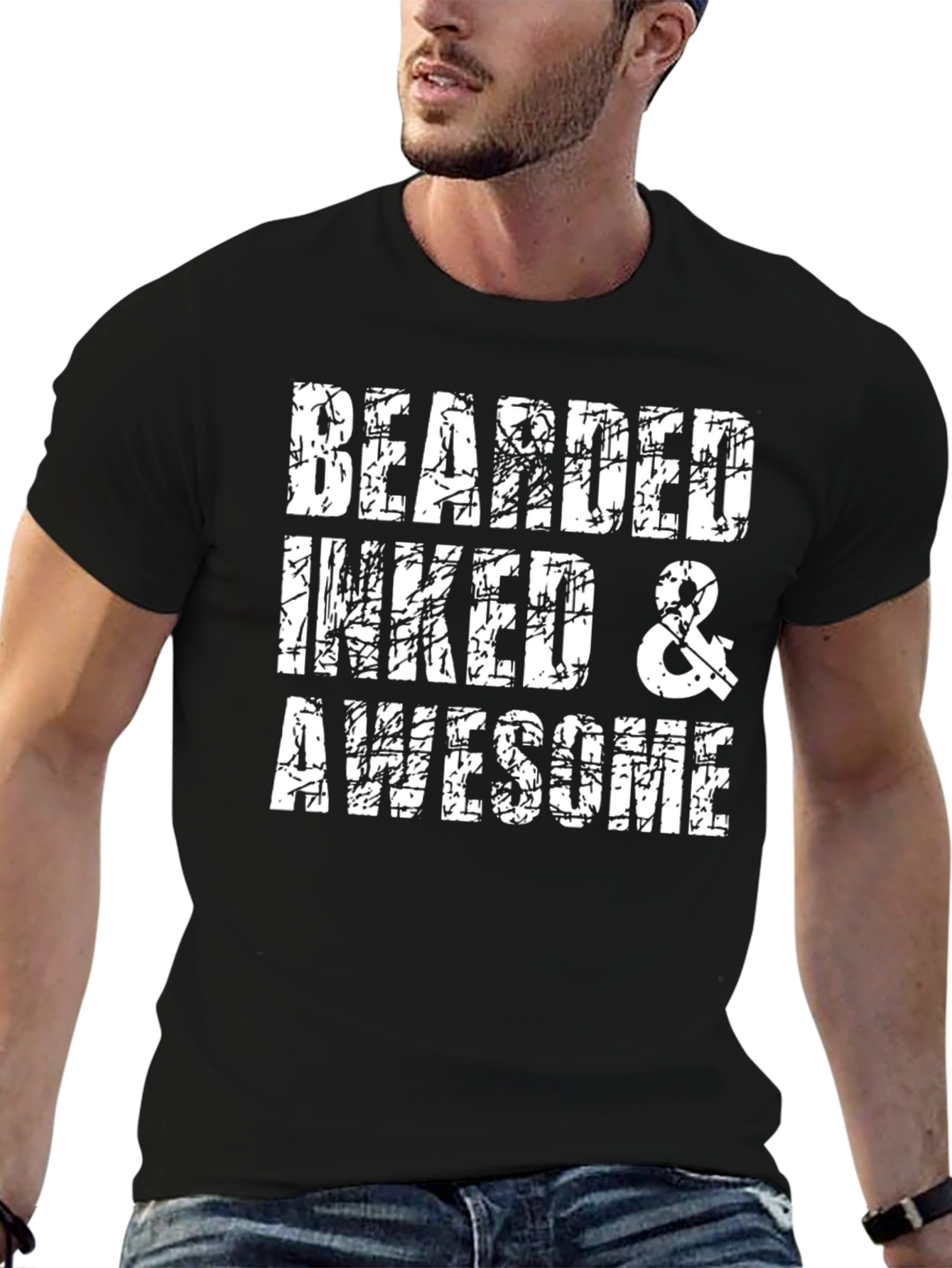 Bearded Inked Awesome Graphic Tee