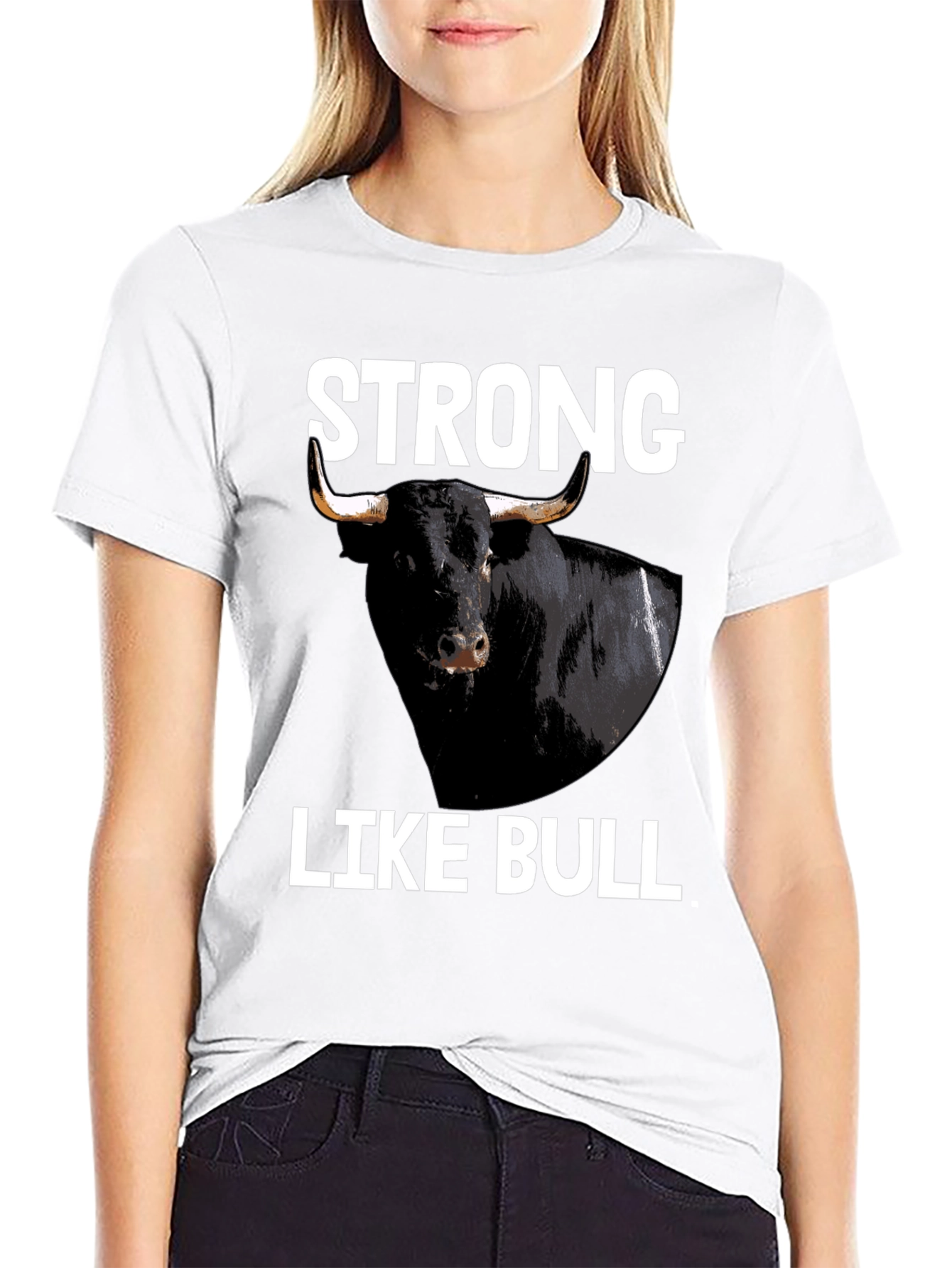 Strong Like Bull Graphic Tee - Black