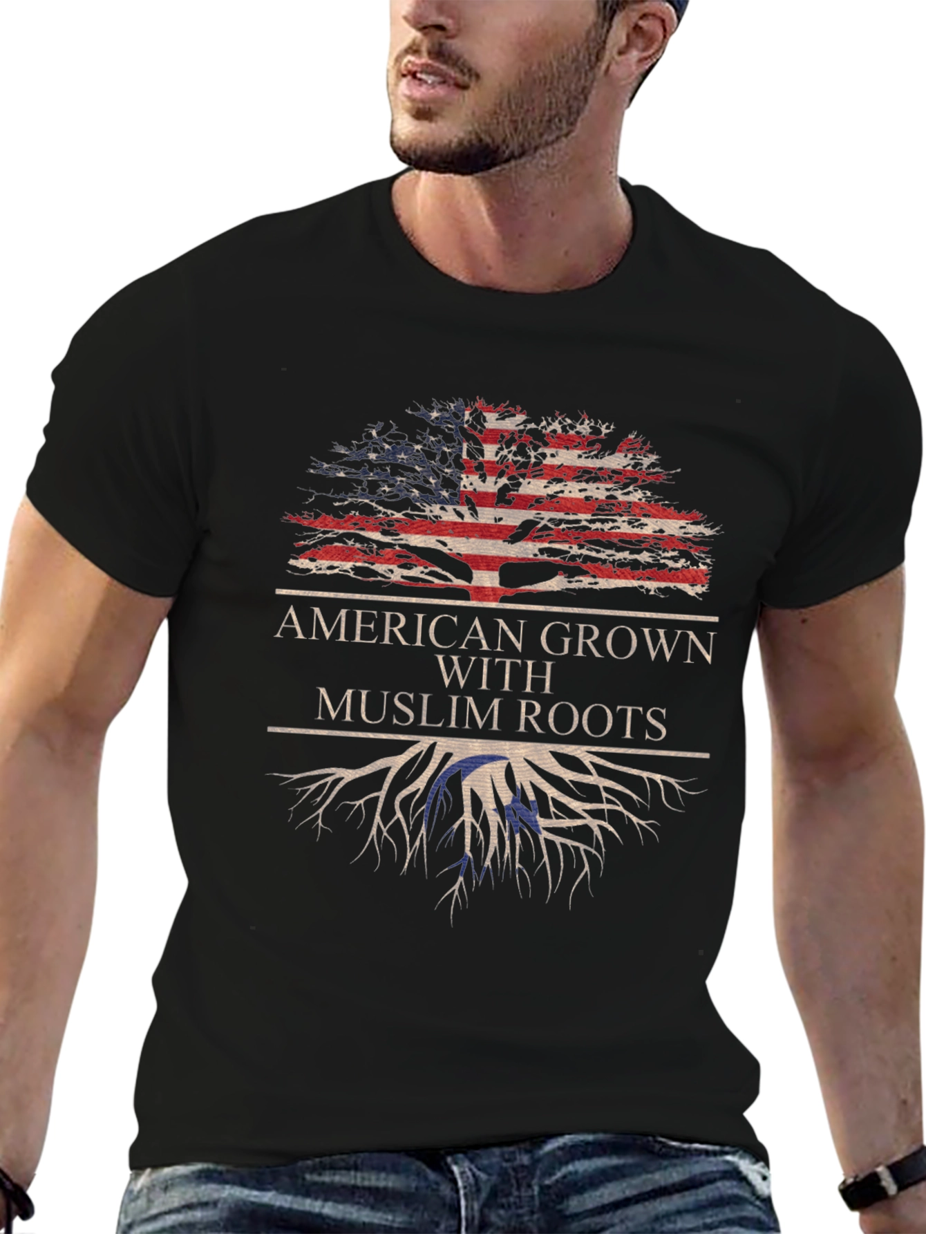 American Grown Muslim Roots Graphic Tee