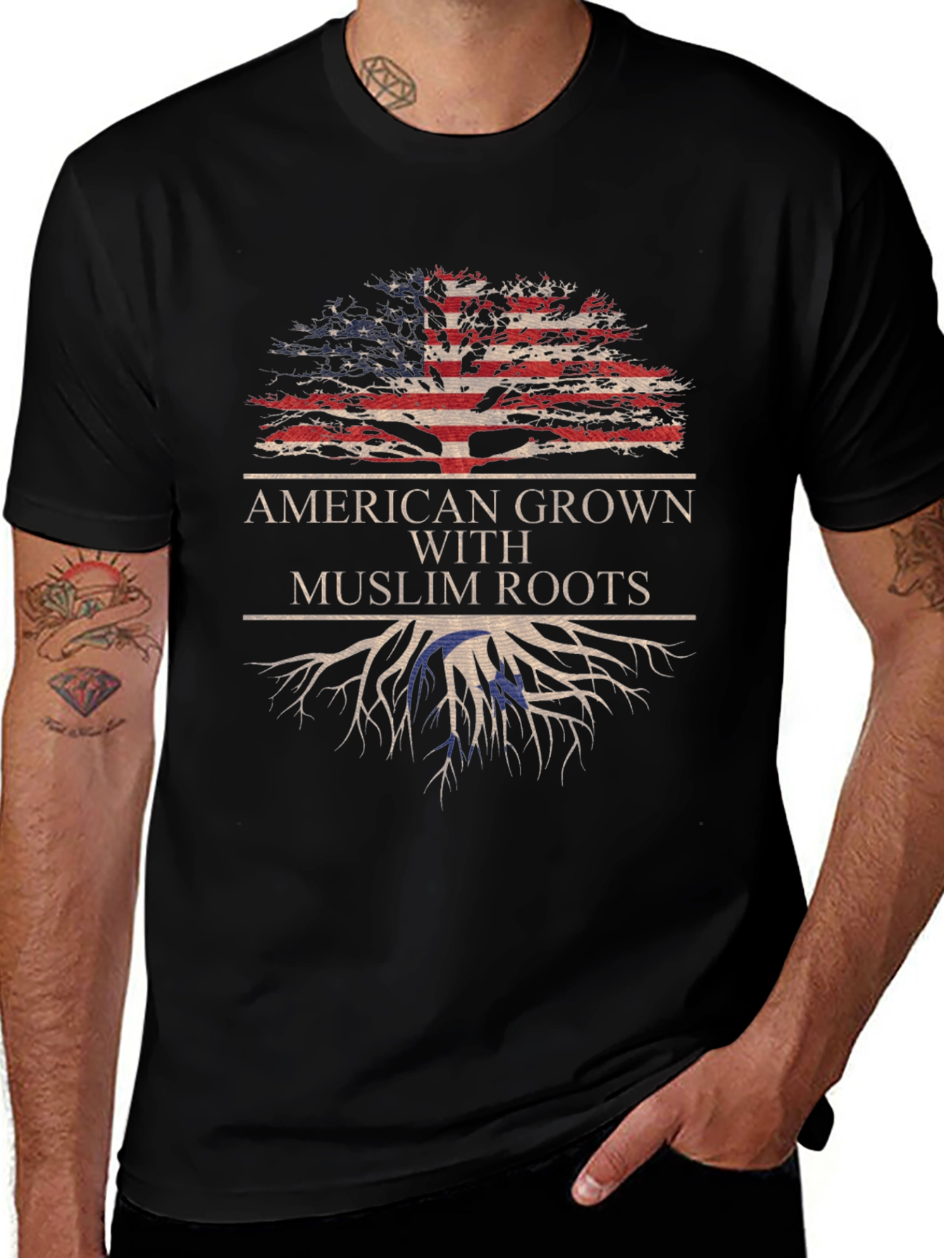 American Grown Muslim Roots Graphic Tee
