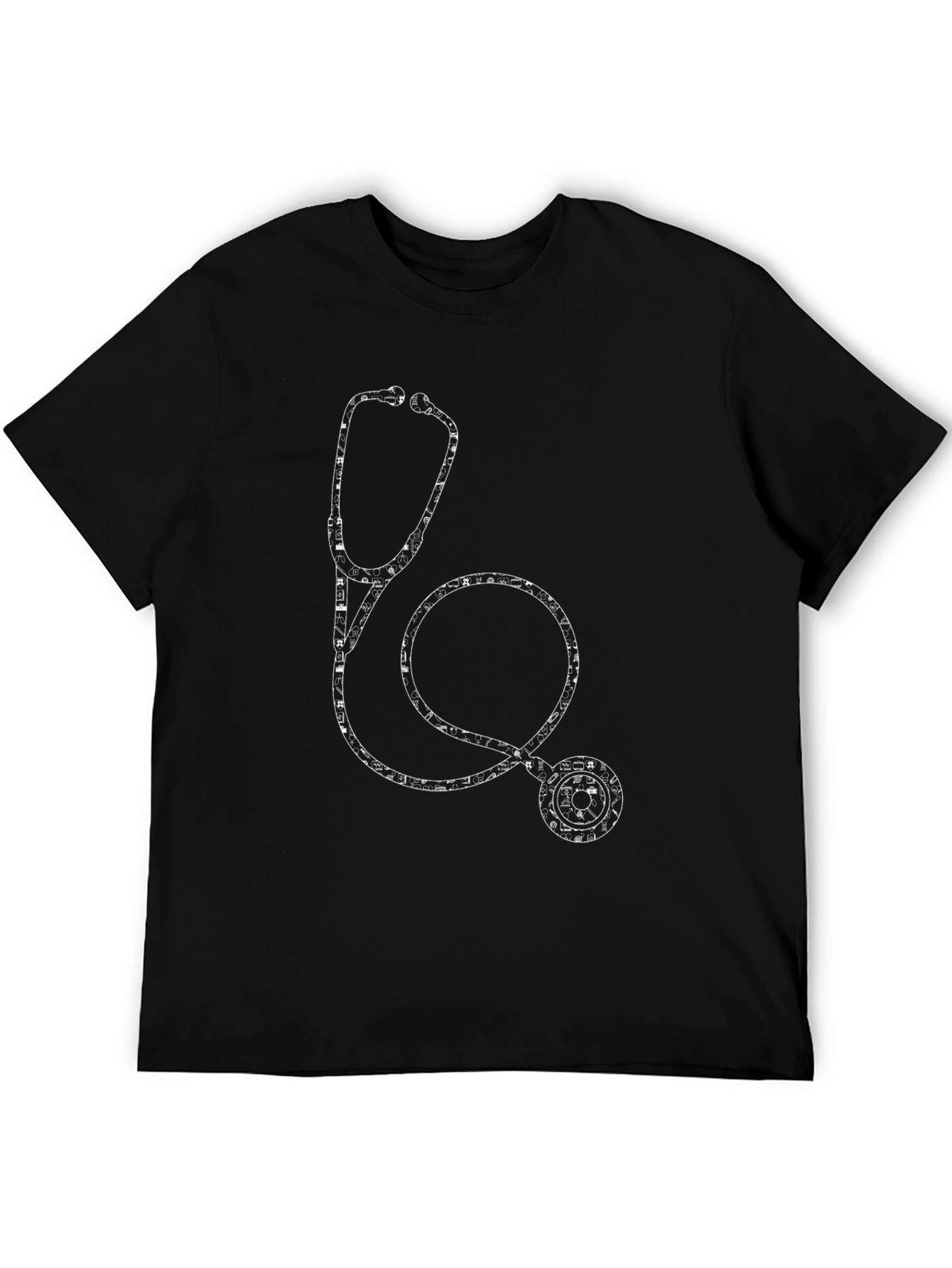 Medical Stethoscope Graphic Tee - Black