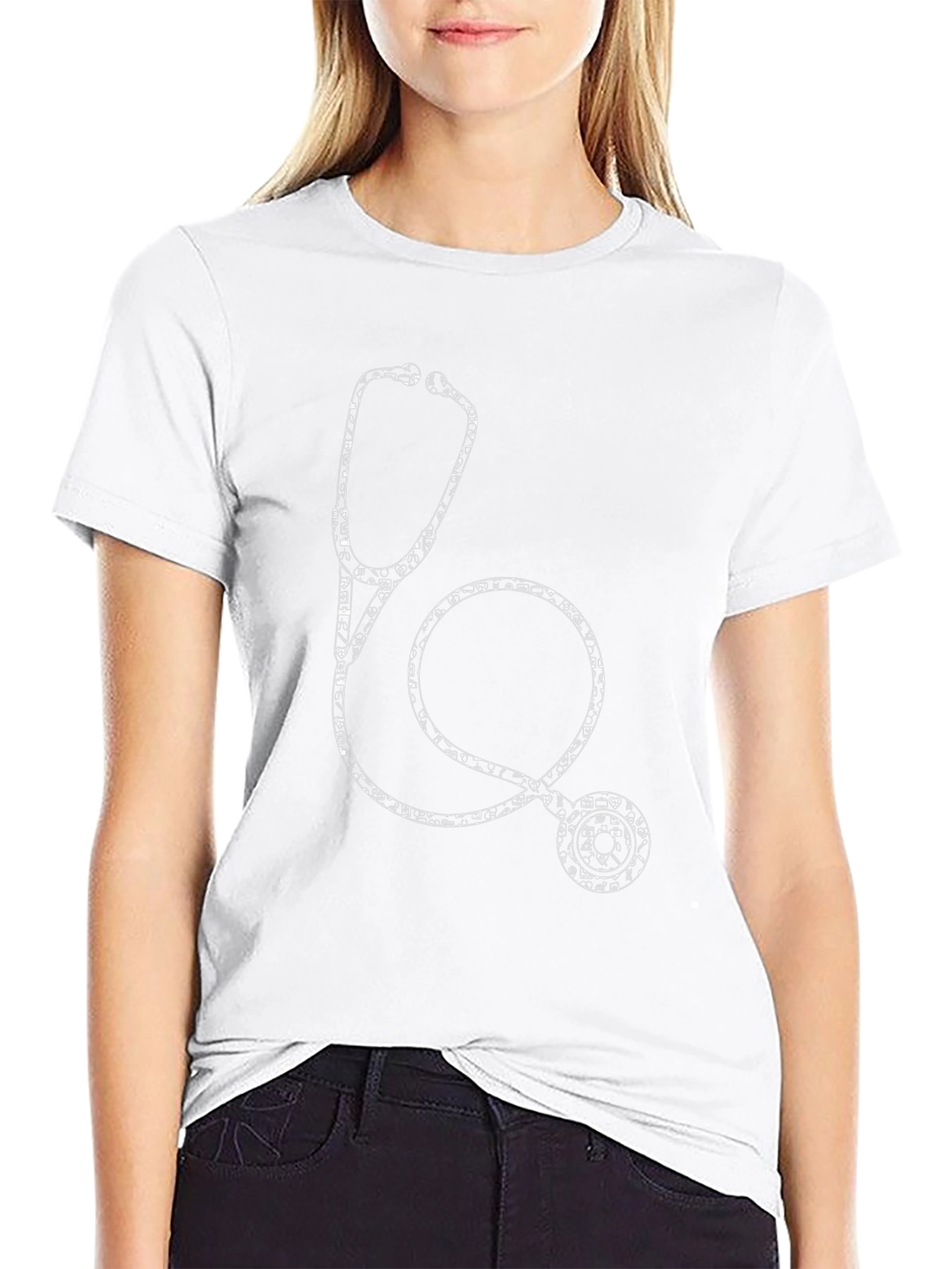 Medical Stethoscope Graphic Tee - Black