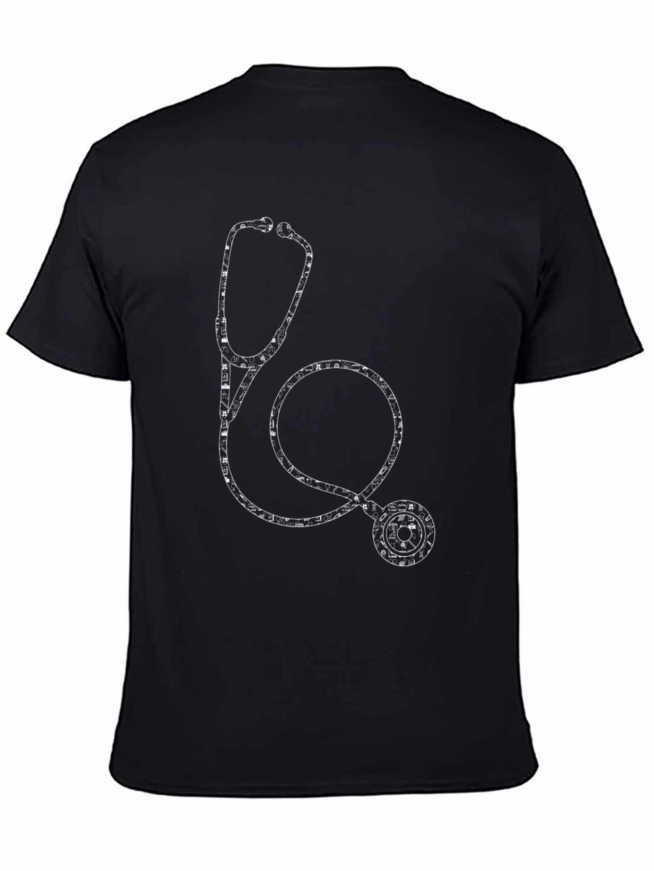 Medical Stethoscope Graphic Tee - Black