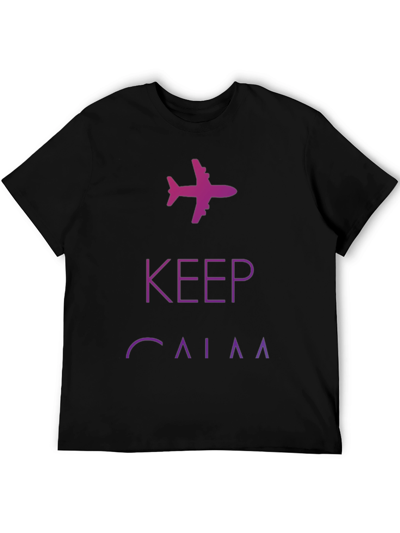 Keep Calm Airplane Graphic Tee - Black