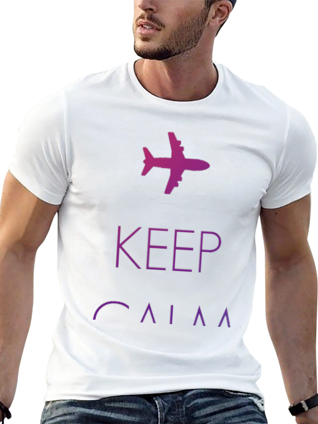 Keep Calm Airplane Graphic Tee - Black