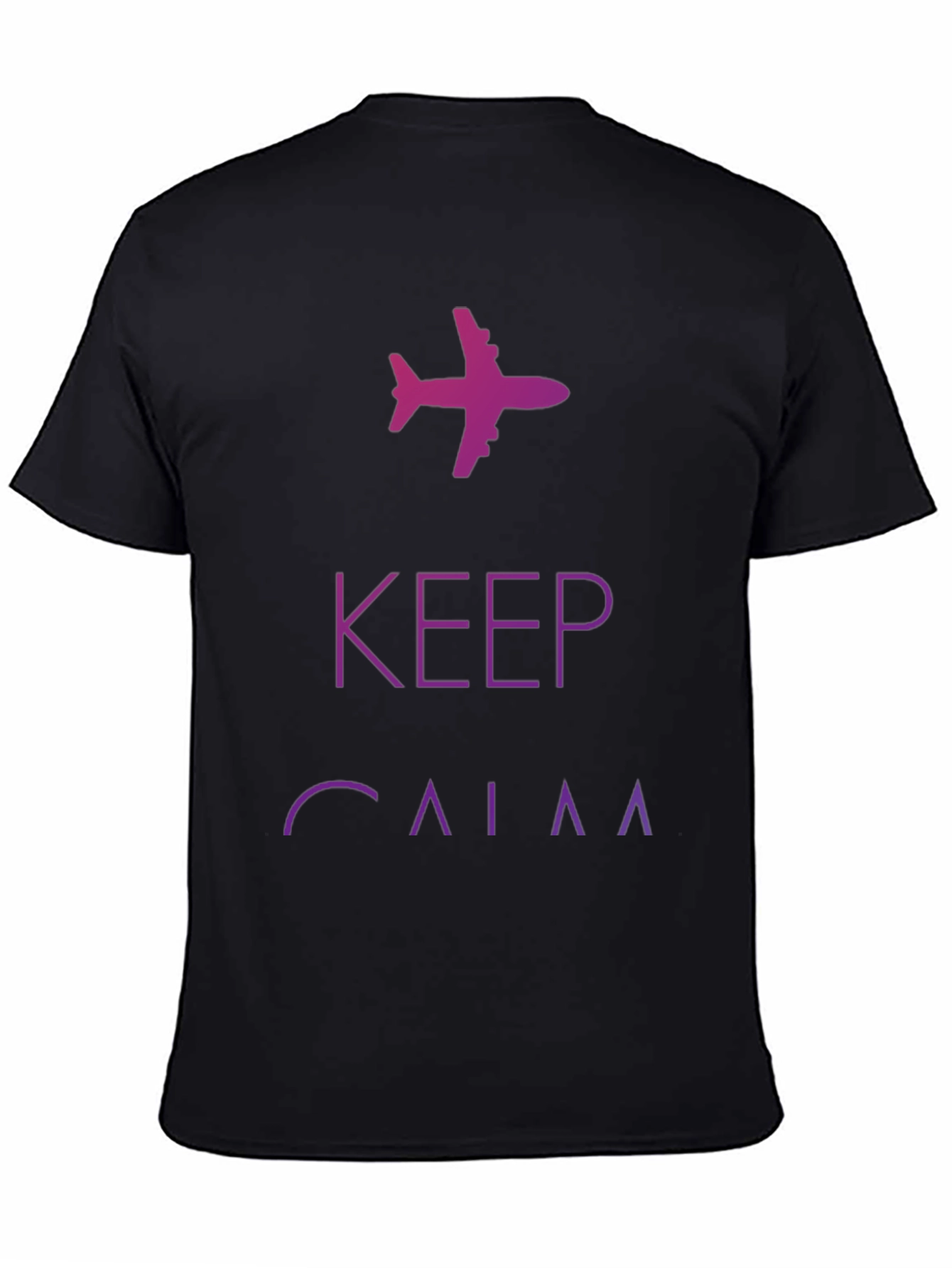 Keep Calm Airplane Graphic Tee - Black