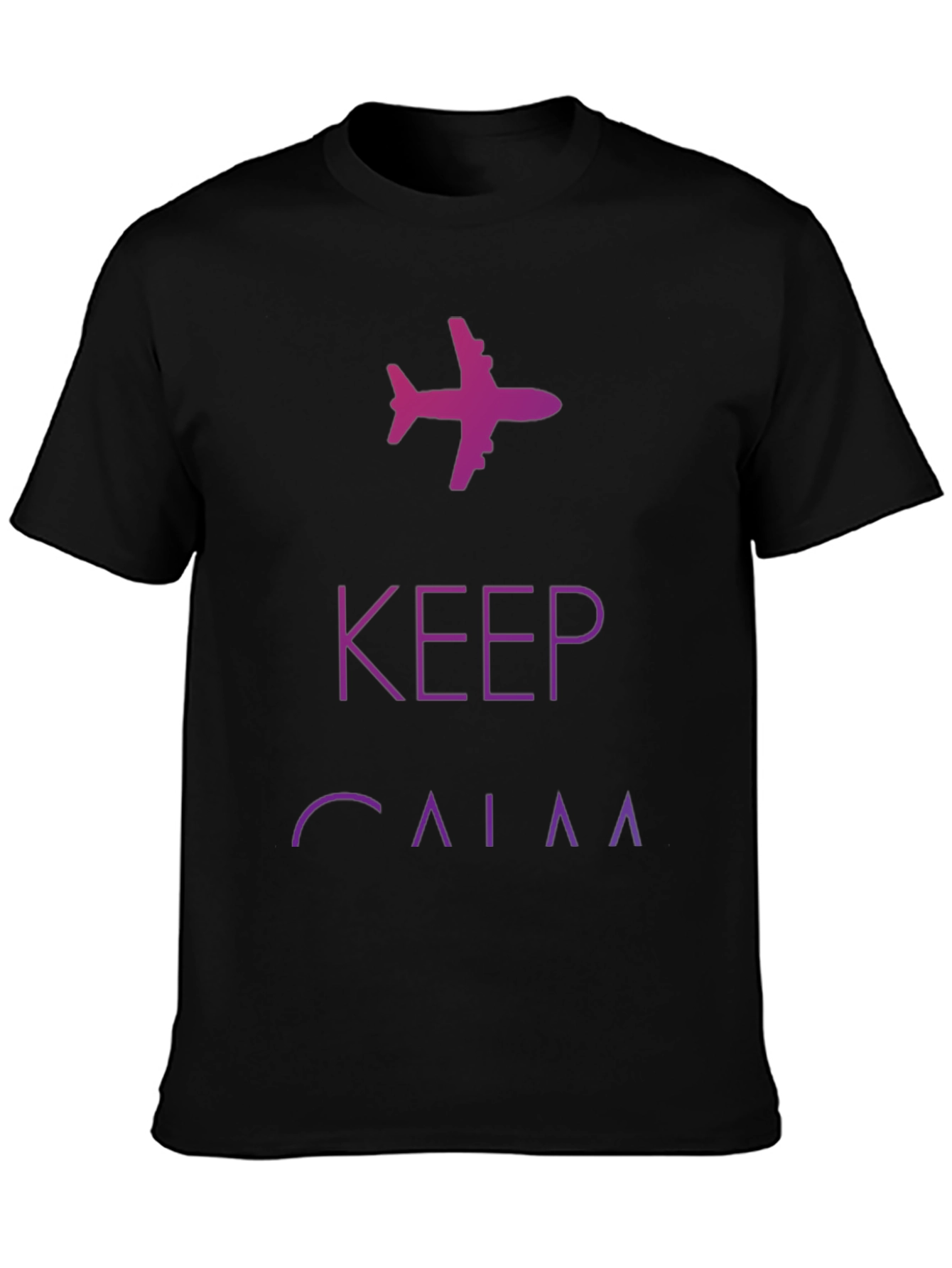 Keep Calm Airplane Graphic Tee - Black