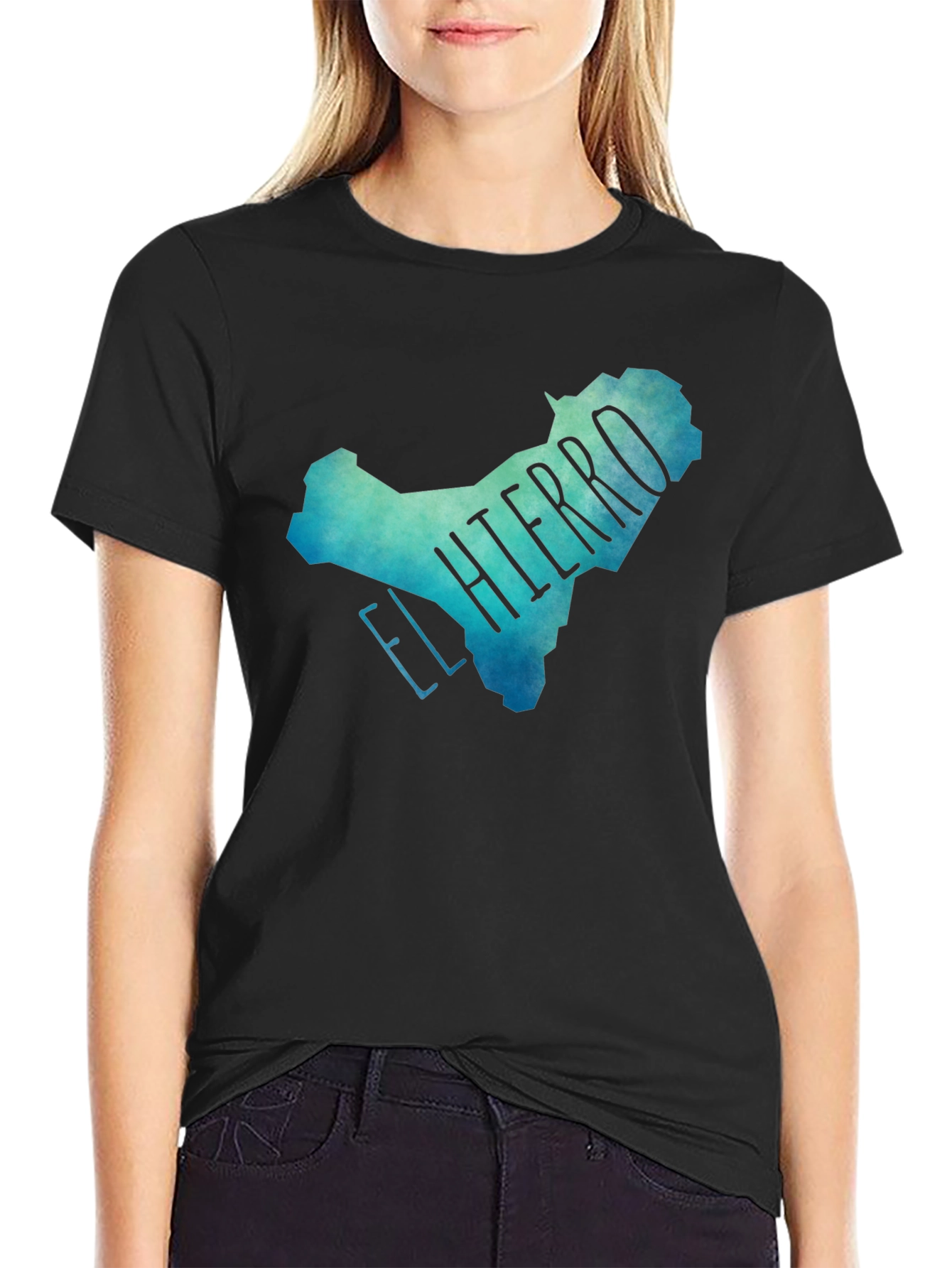 El Hierro Island Graphic Tee - Black Cotton T-Shirt