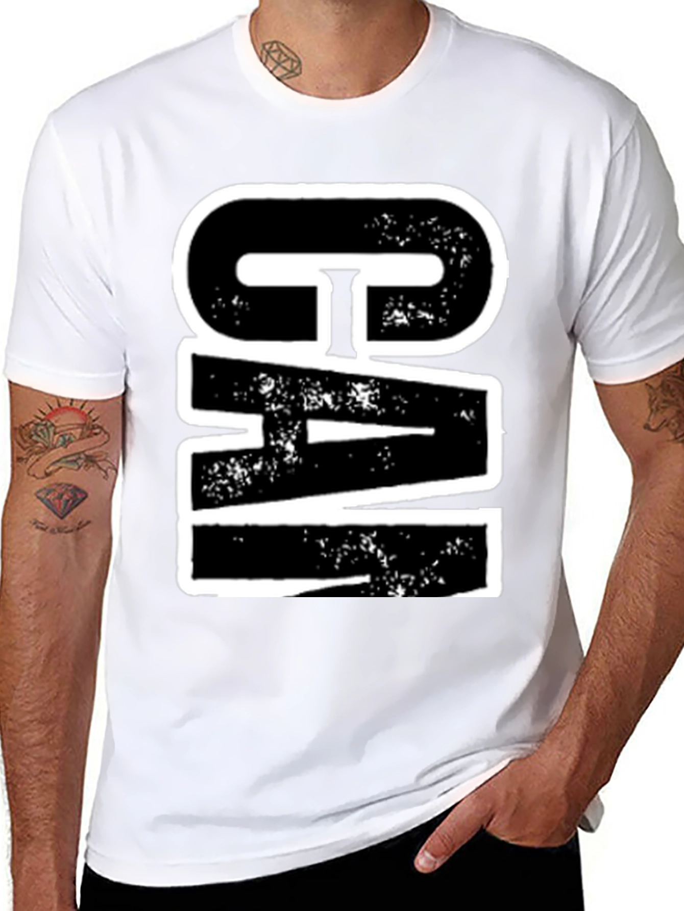 Bold Graphic Tee - CIA Print - Black Cotton