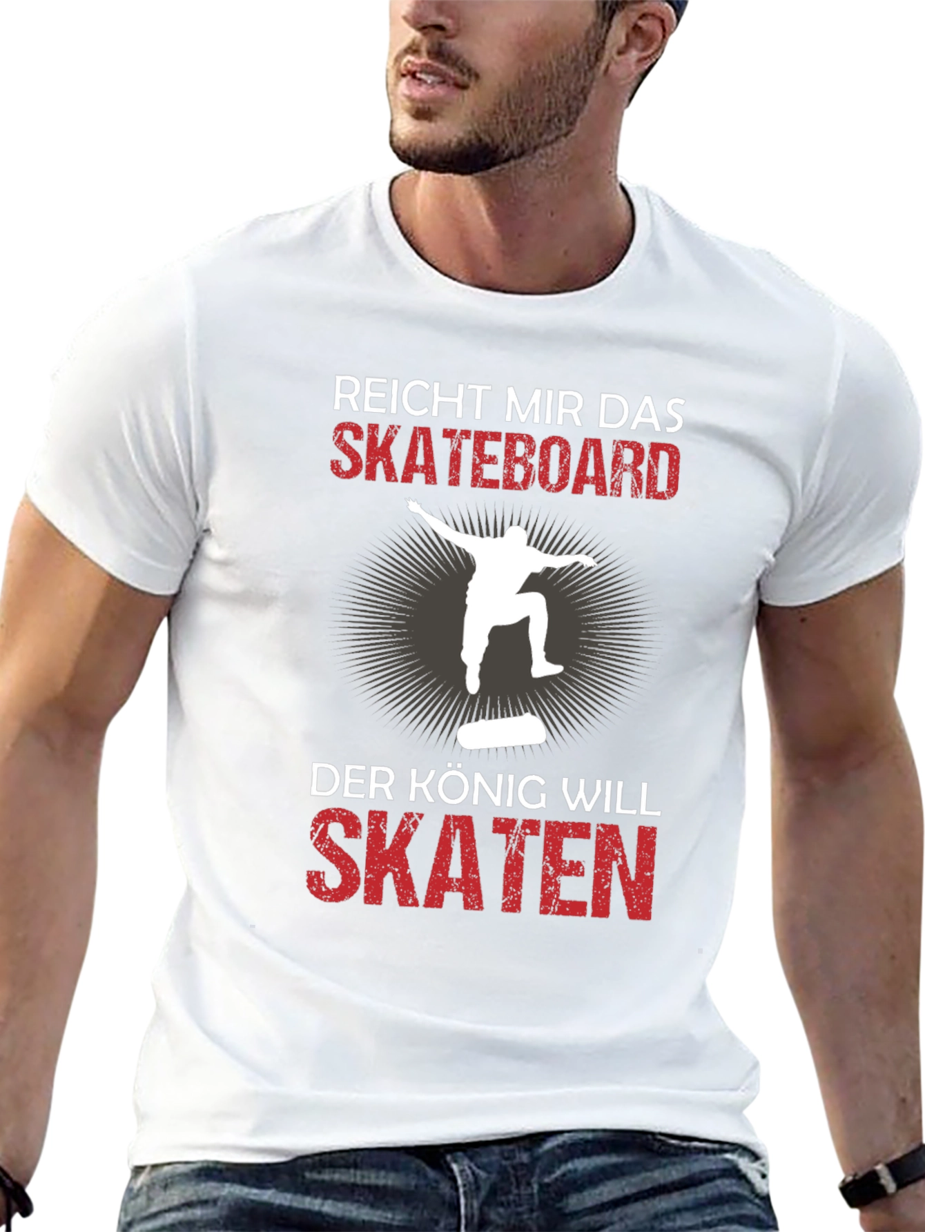 Skateboard King Graphic Tee - Black Cotton T-Shirt