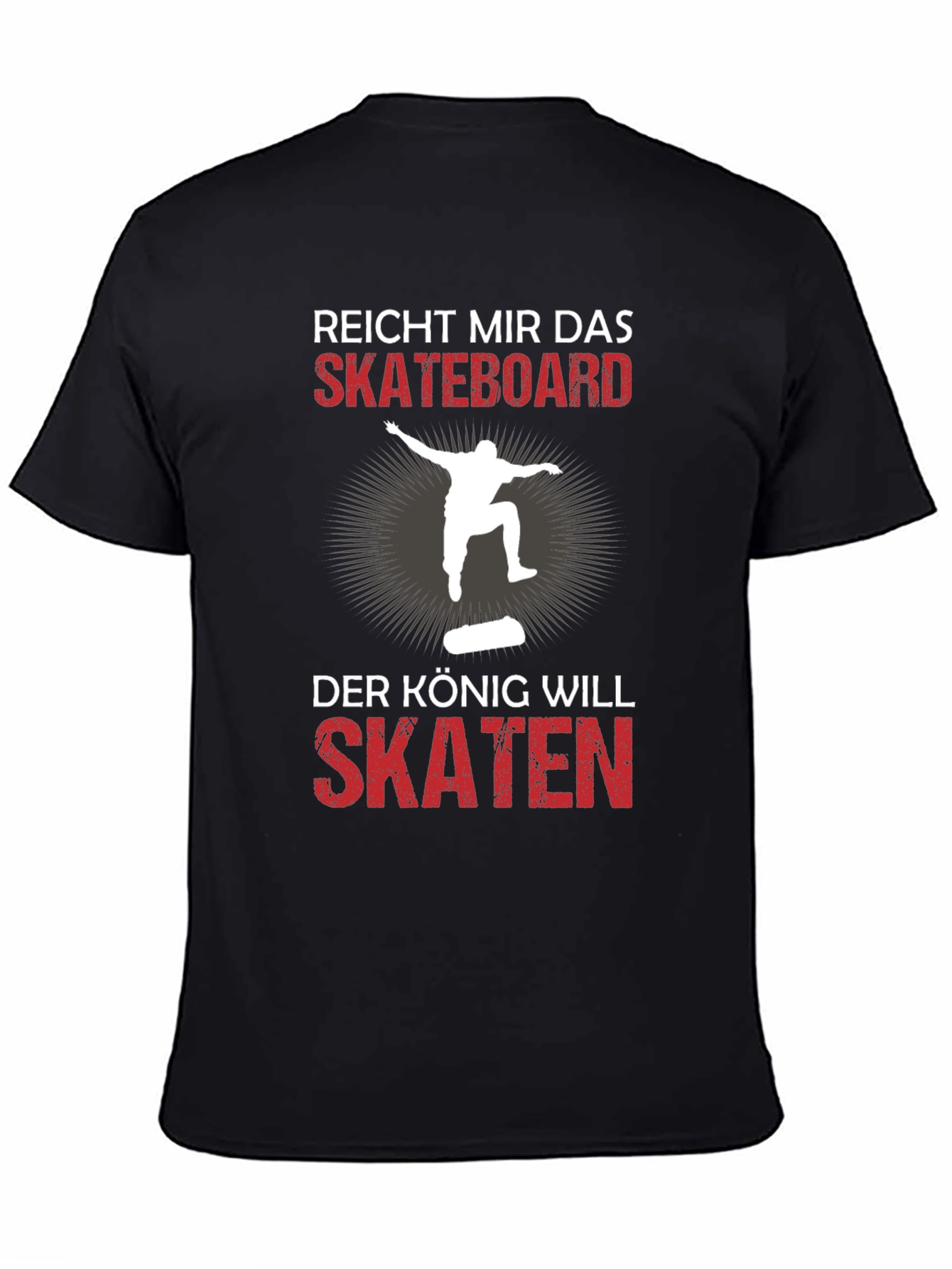 Skateboard King Graphic Tee - Black Cotton T-Shirt