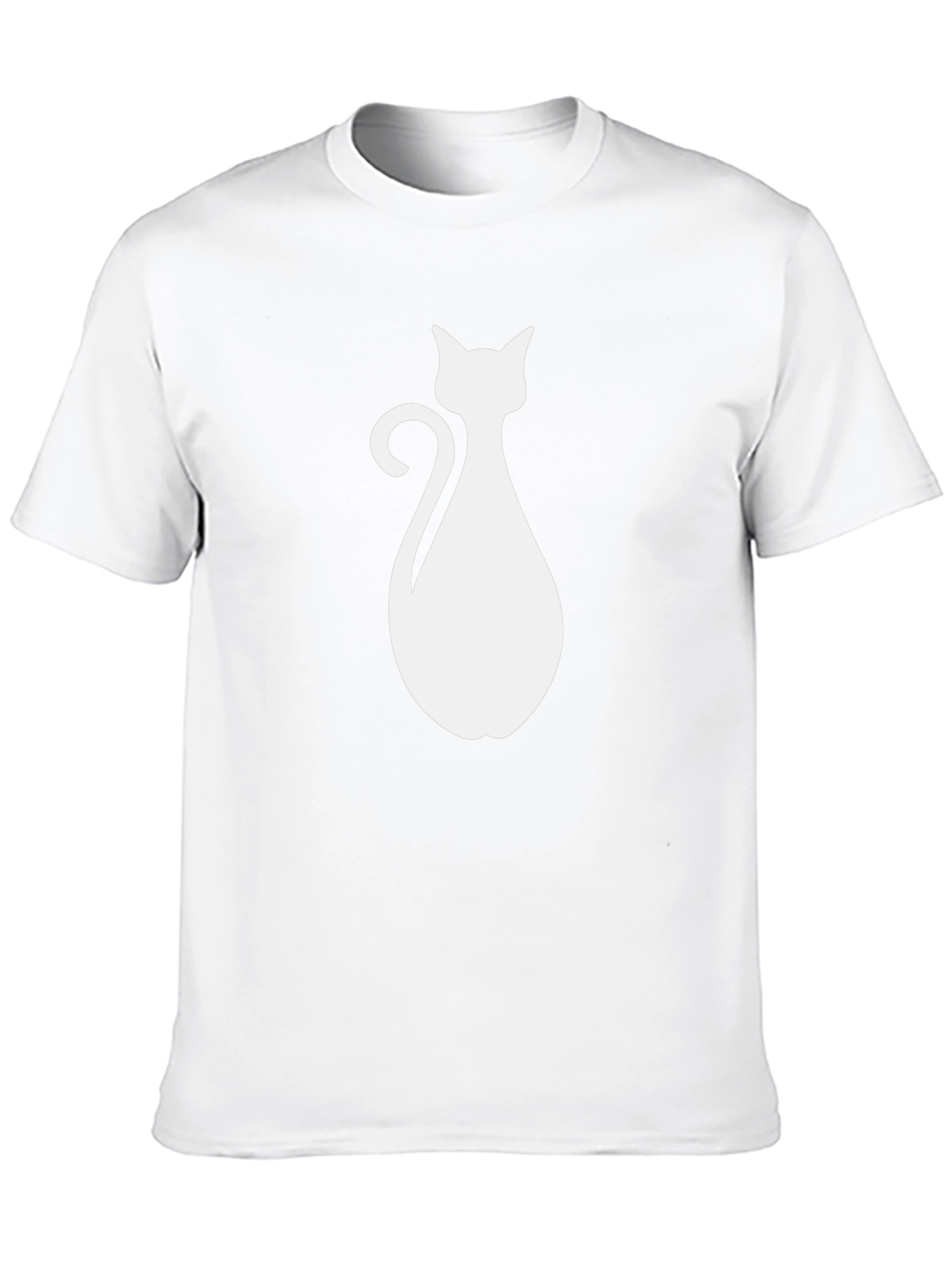 Cat Silhouette Graphic T-Shirt - Black