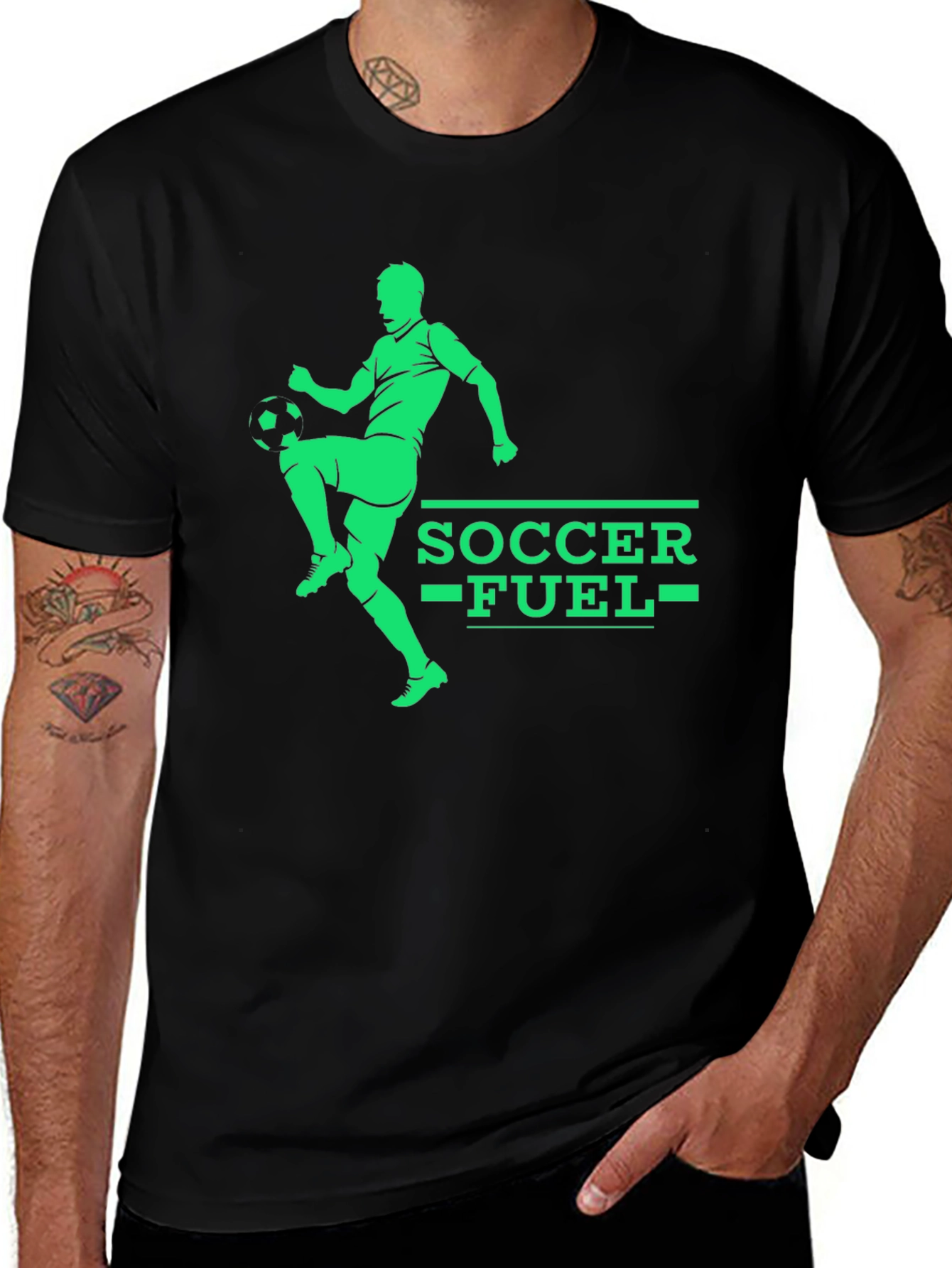 Soccer Fuel Graphic Tee - Black Cotton
