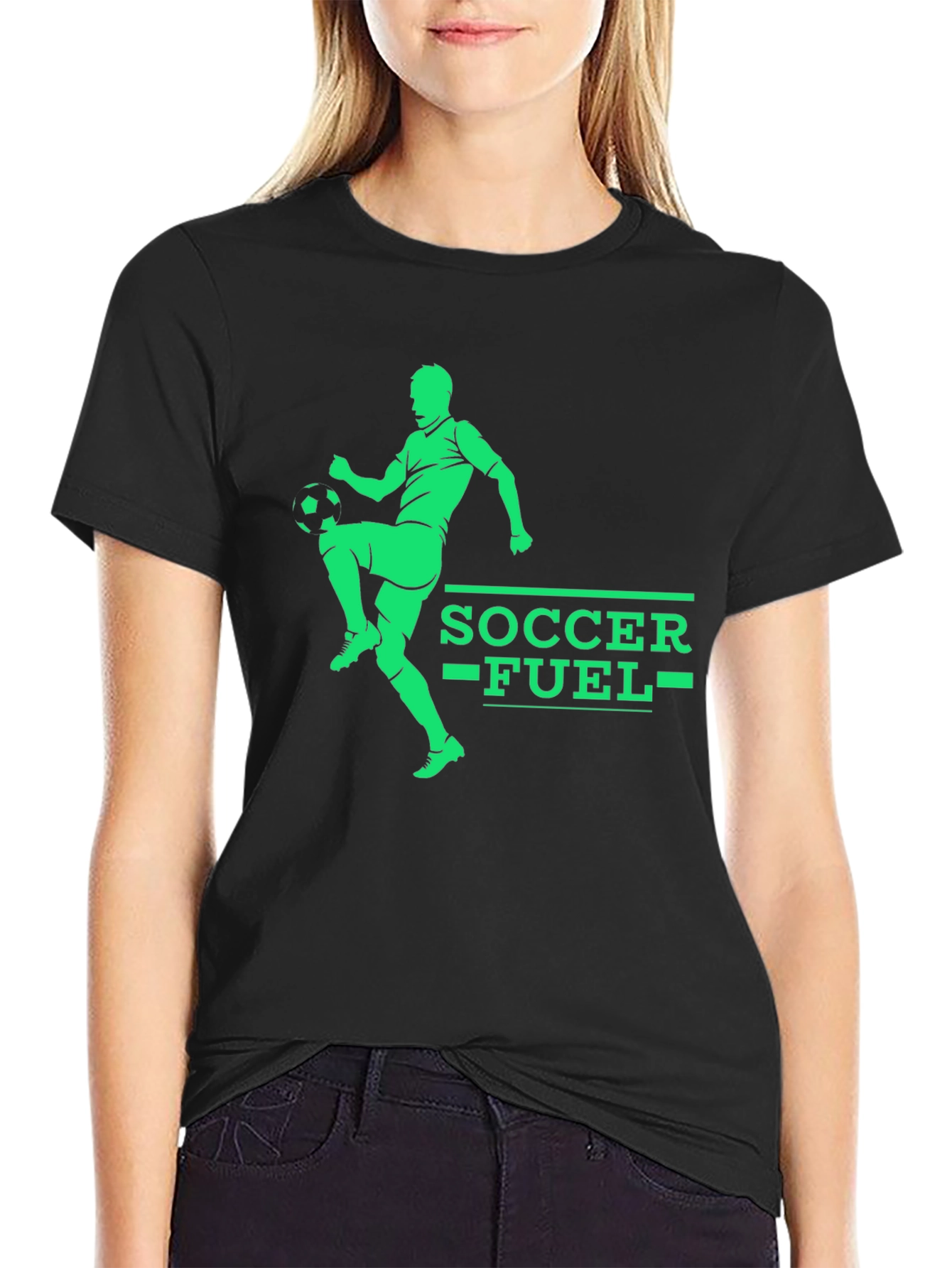 Soccer Fuel Graphic Tee - Black Cotton