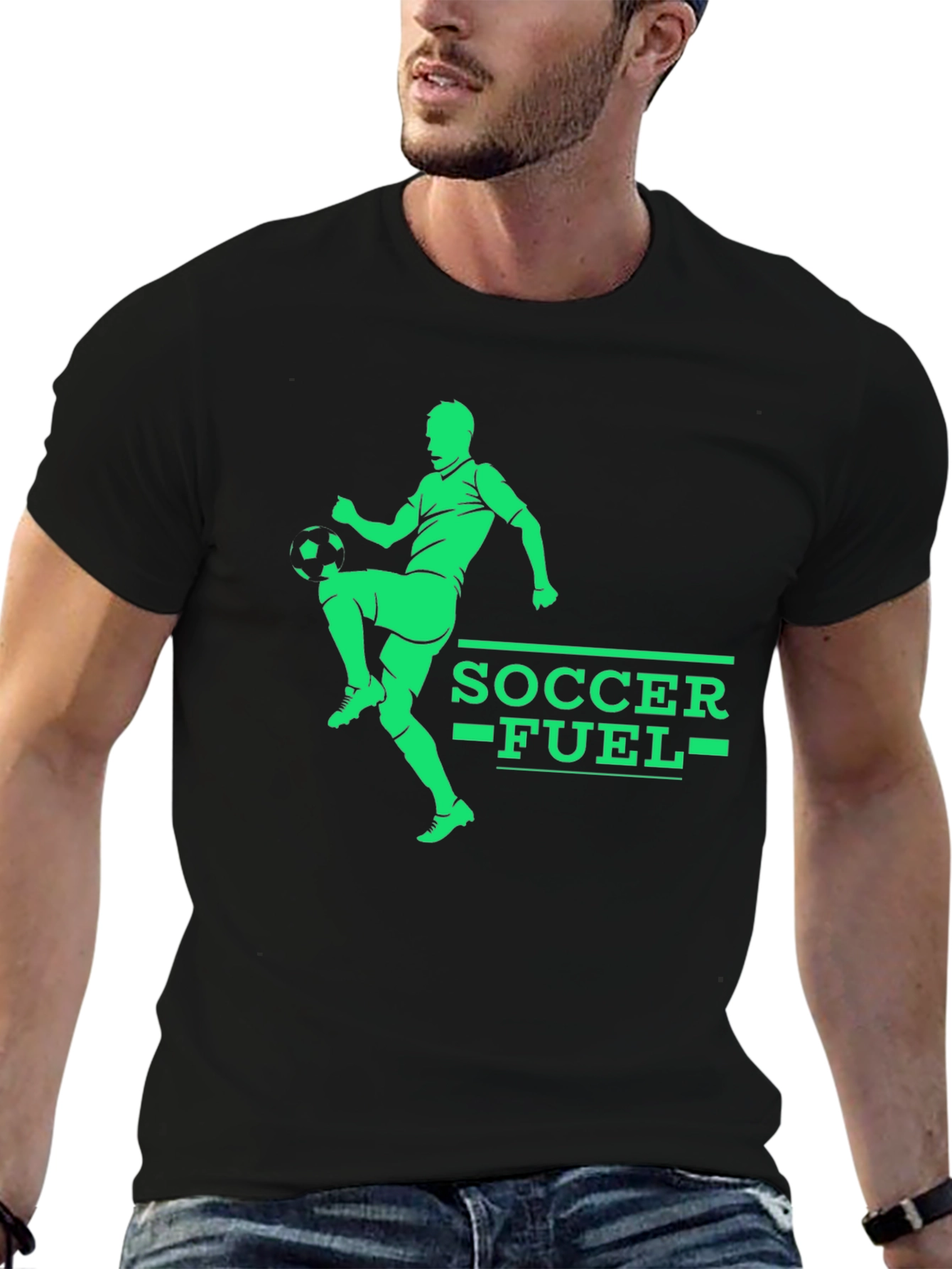 Soccer Fuel Graphic Tee - Black Cotton