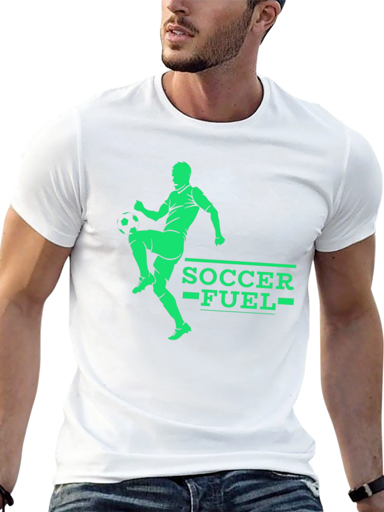 Soccer Fuel Graphic Tee - Black Cotton