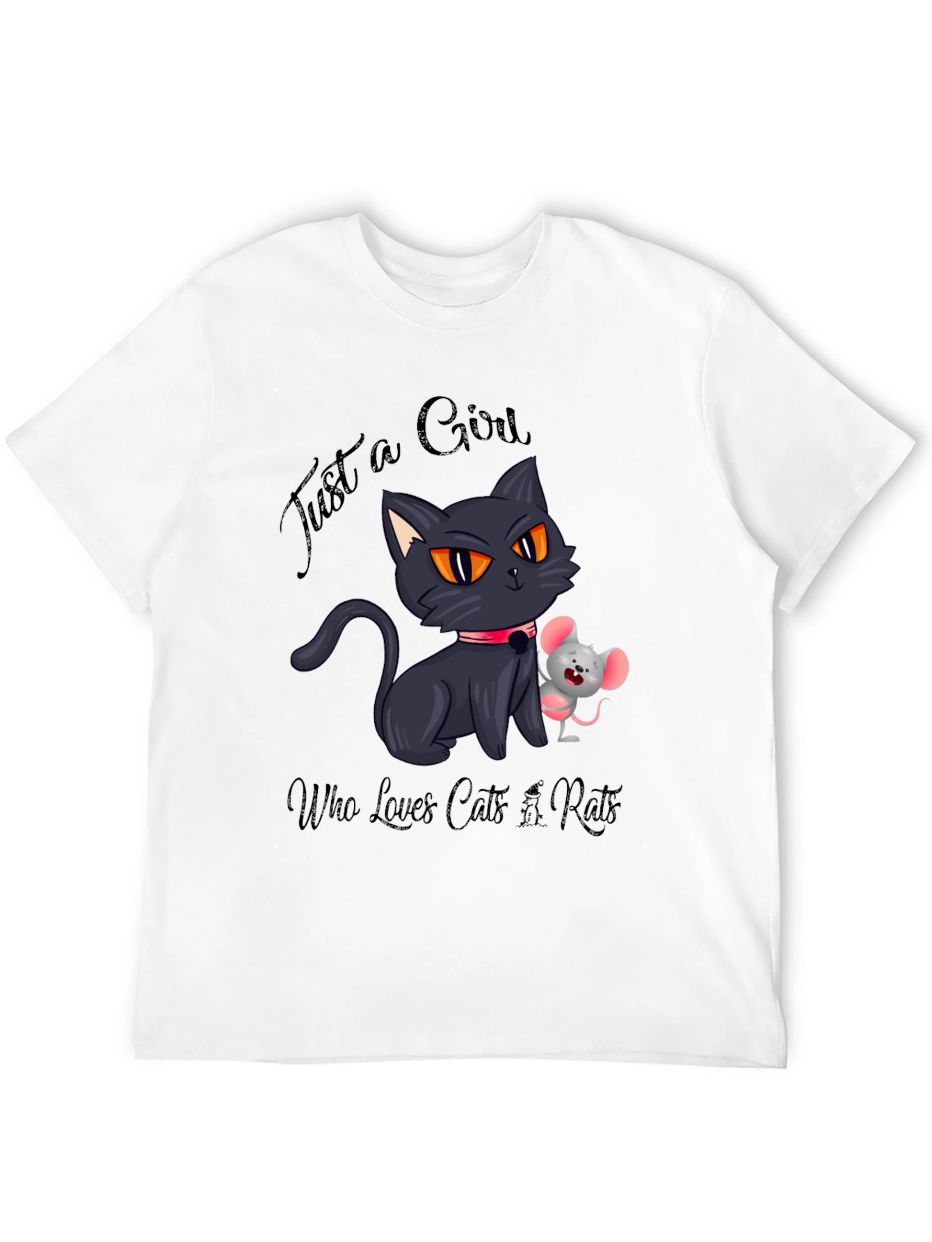Cute Cat and Mouse Graphic Tee