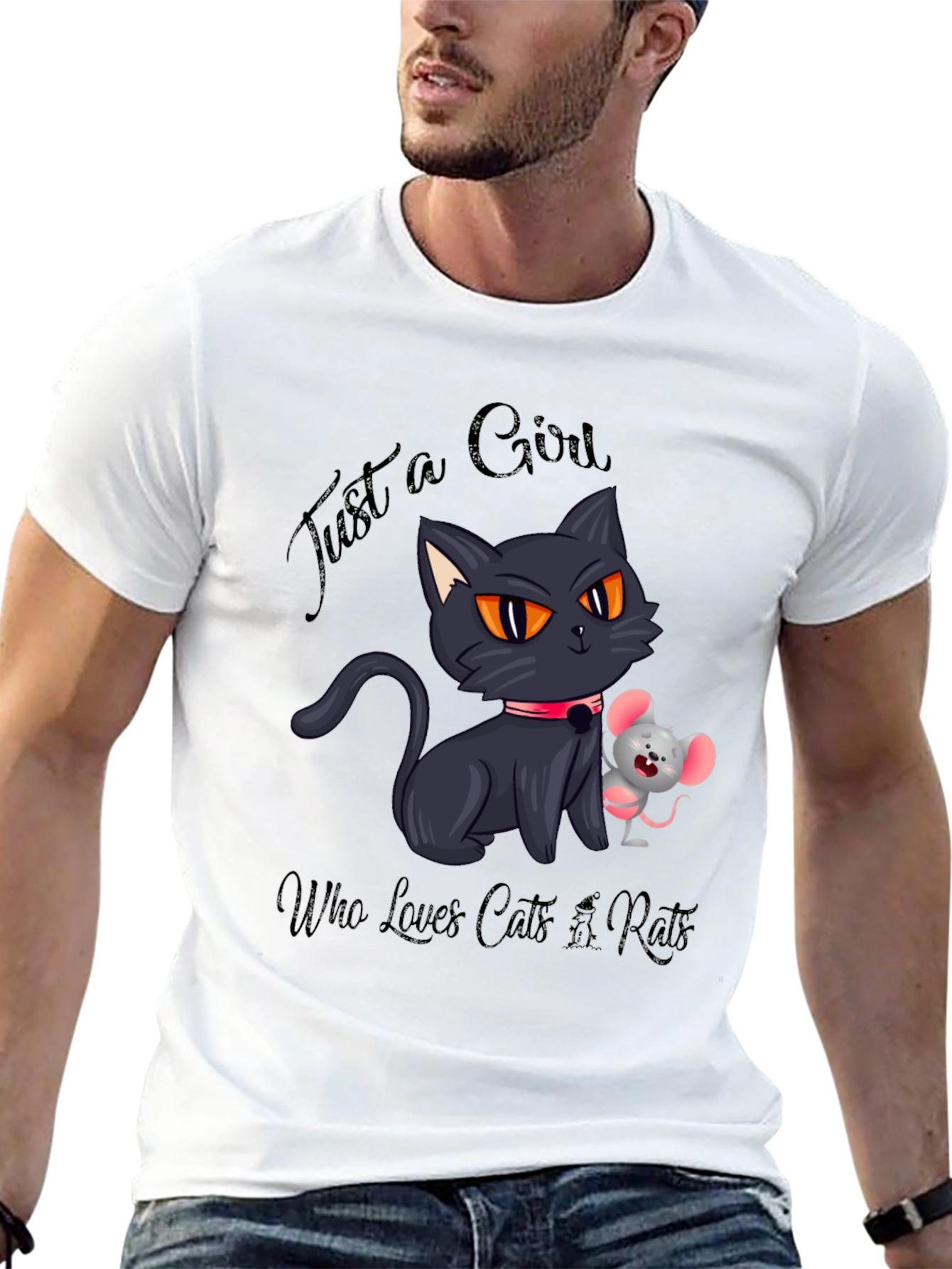 Cute Cat and Mouse Graphic Tee