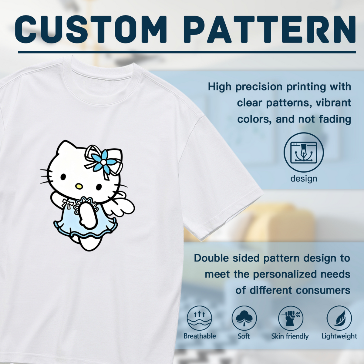 Angel?Style Blue Dress Hello Kitty Dreamy Plus?Size Ladies T?Shirt