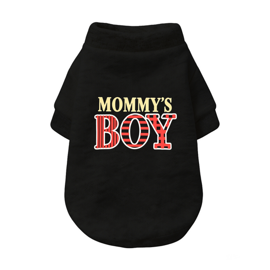 Plaid Mommy's Boy Black Pet Sweater, Stylish Boy Fur Baby Outfit