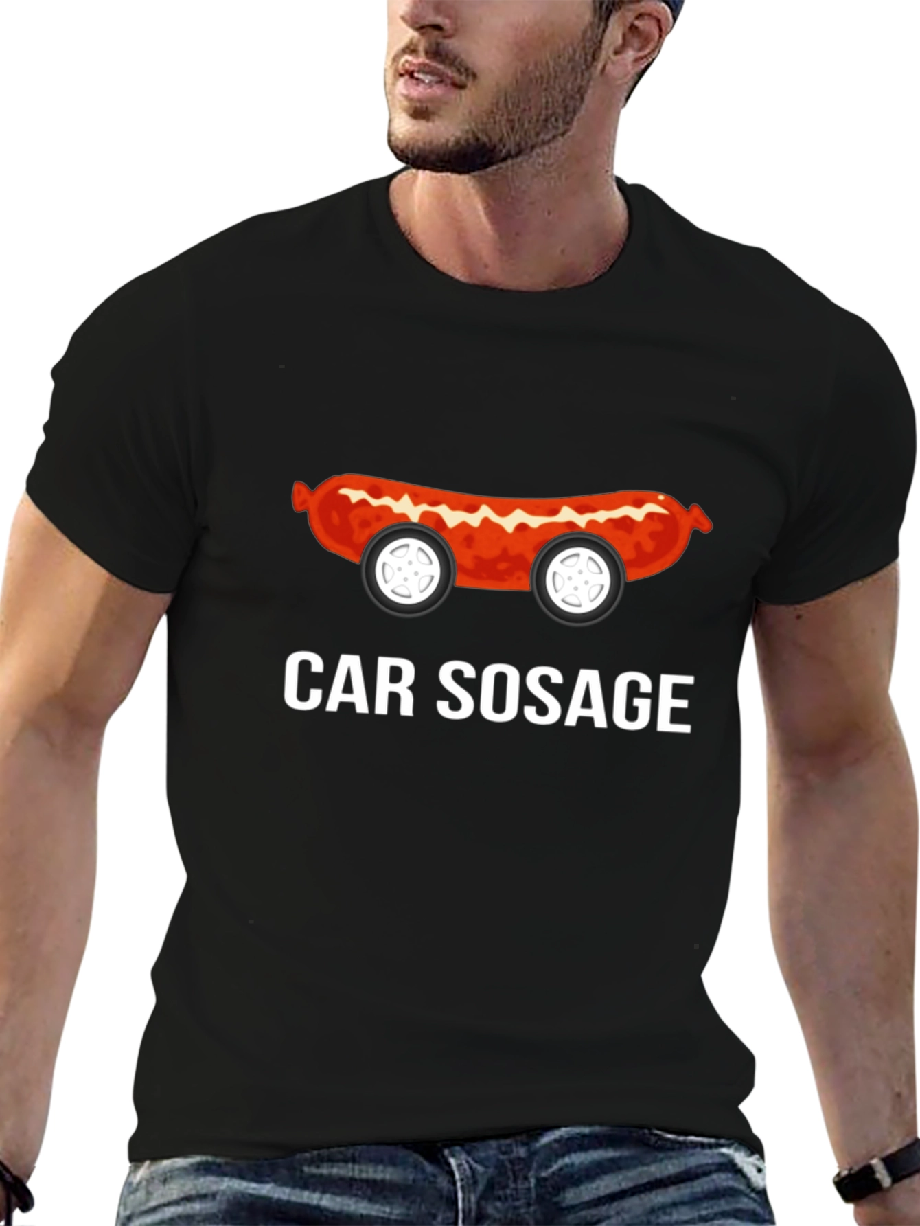 Funny Car Sosage Graphic T-Shirt