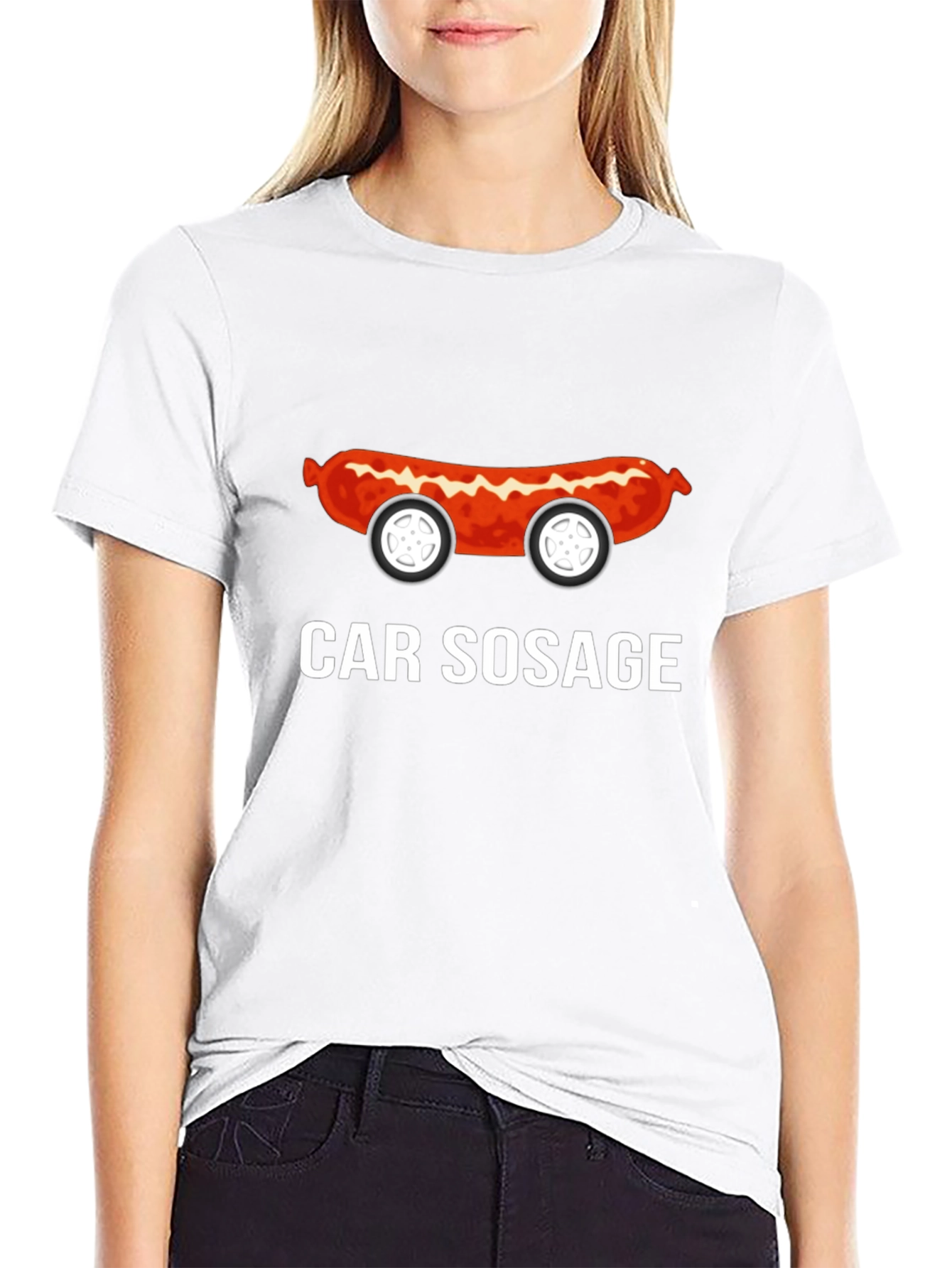 Funny Car Sosage Graphic T-Shirt
