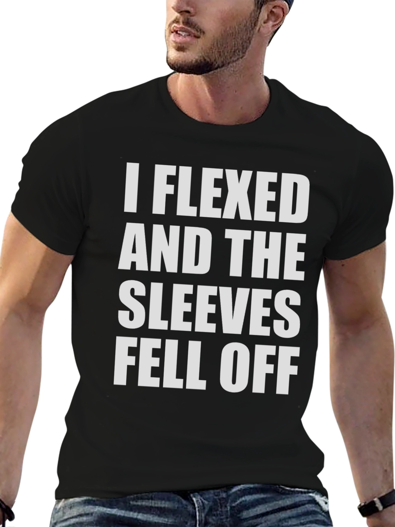 Flexed Sleeves Fell Off Funny Mens T-Shirt