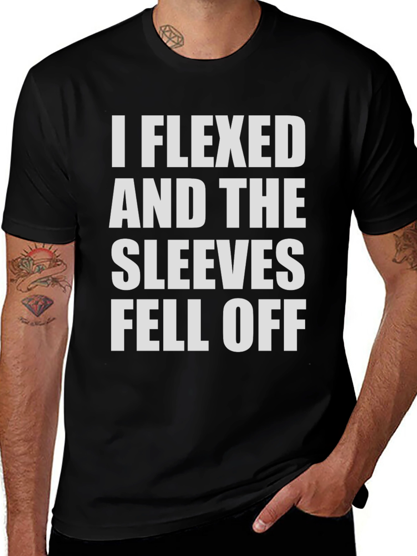 Flexed Sleeves Fell Off Funny Mens T-Shirt