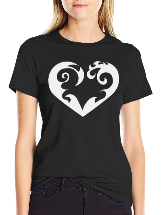 Heart Graphic Tee - Stylish Black T-Shirt