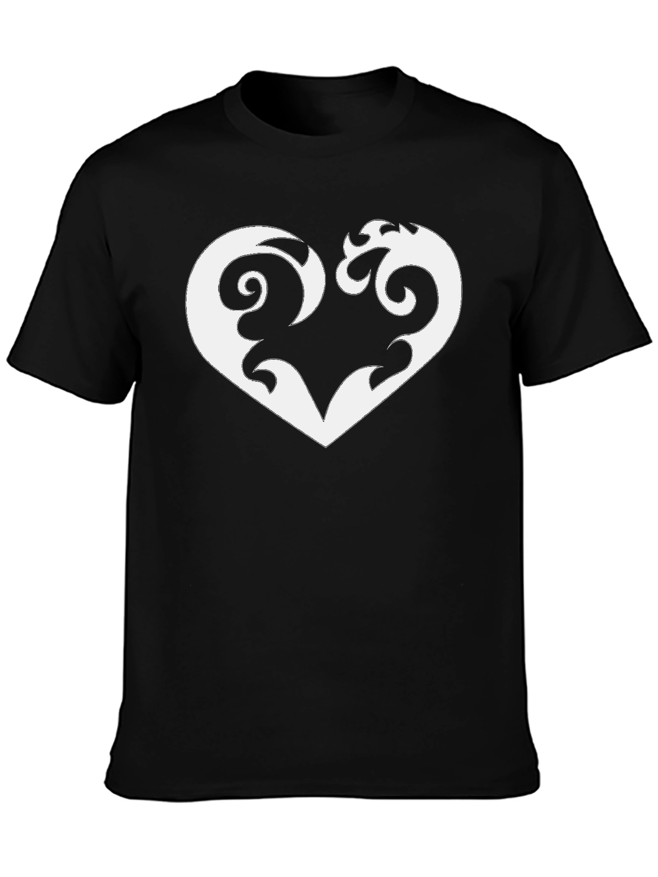 Heart Graphic Tee - Stylish Black T-Shirt