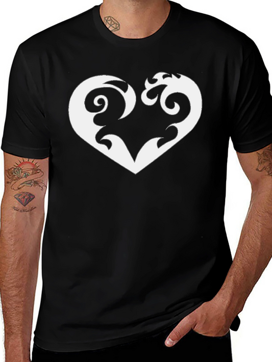 Heart Graphic Tee - Stylish Black T-Shirt