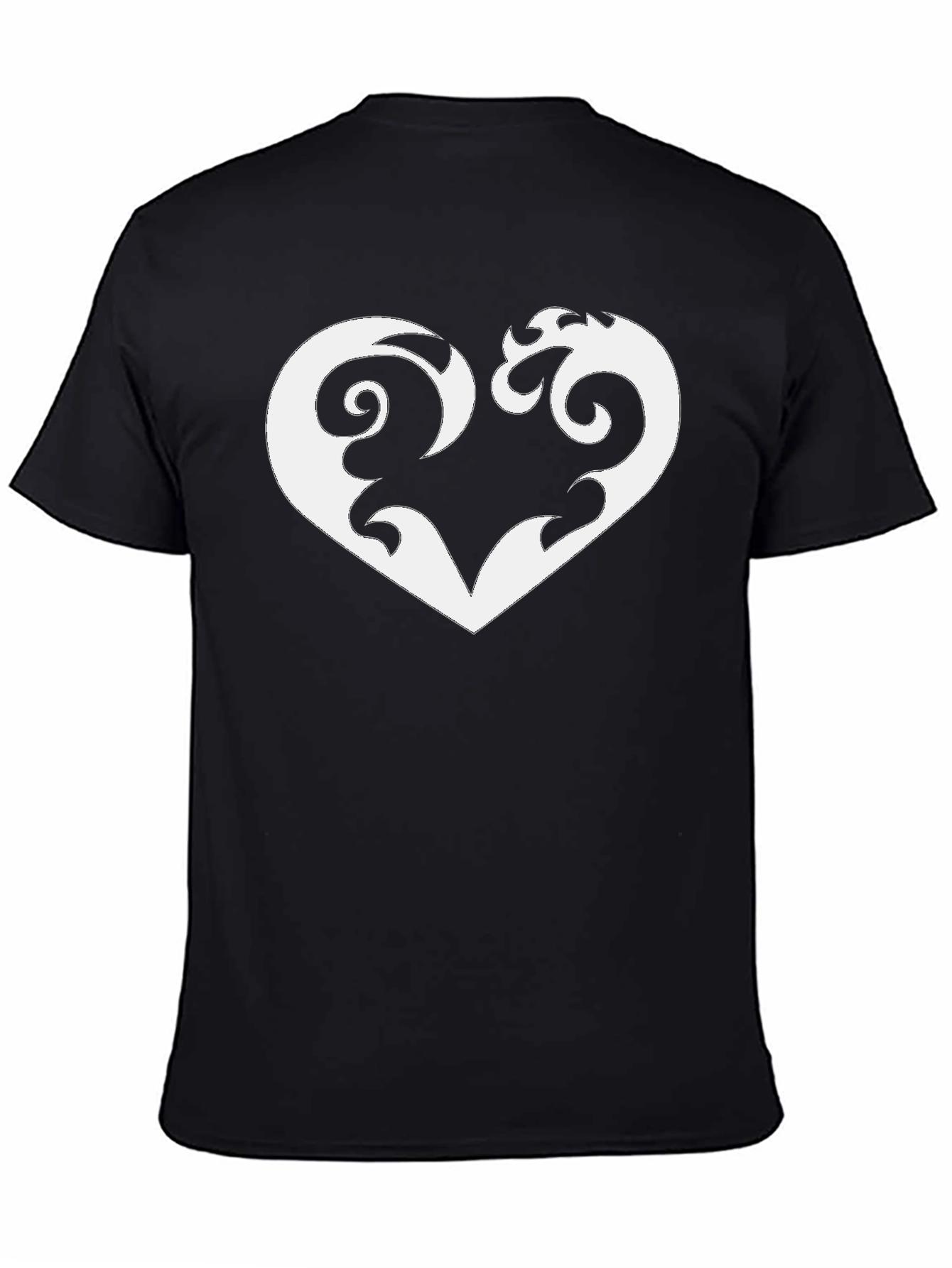 Heart Graphic Tee - Stylish Black T-Shirt