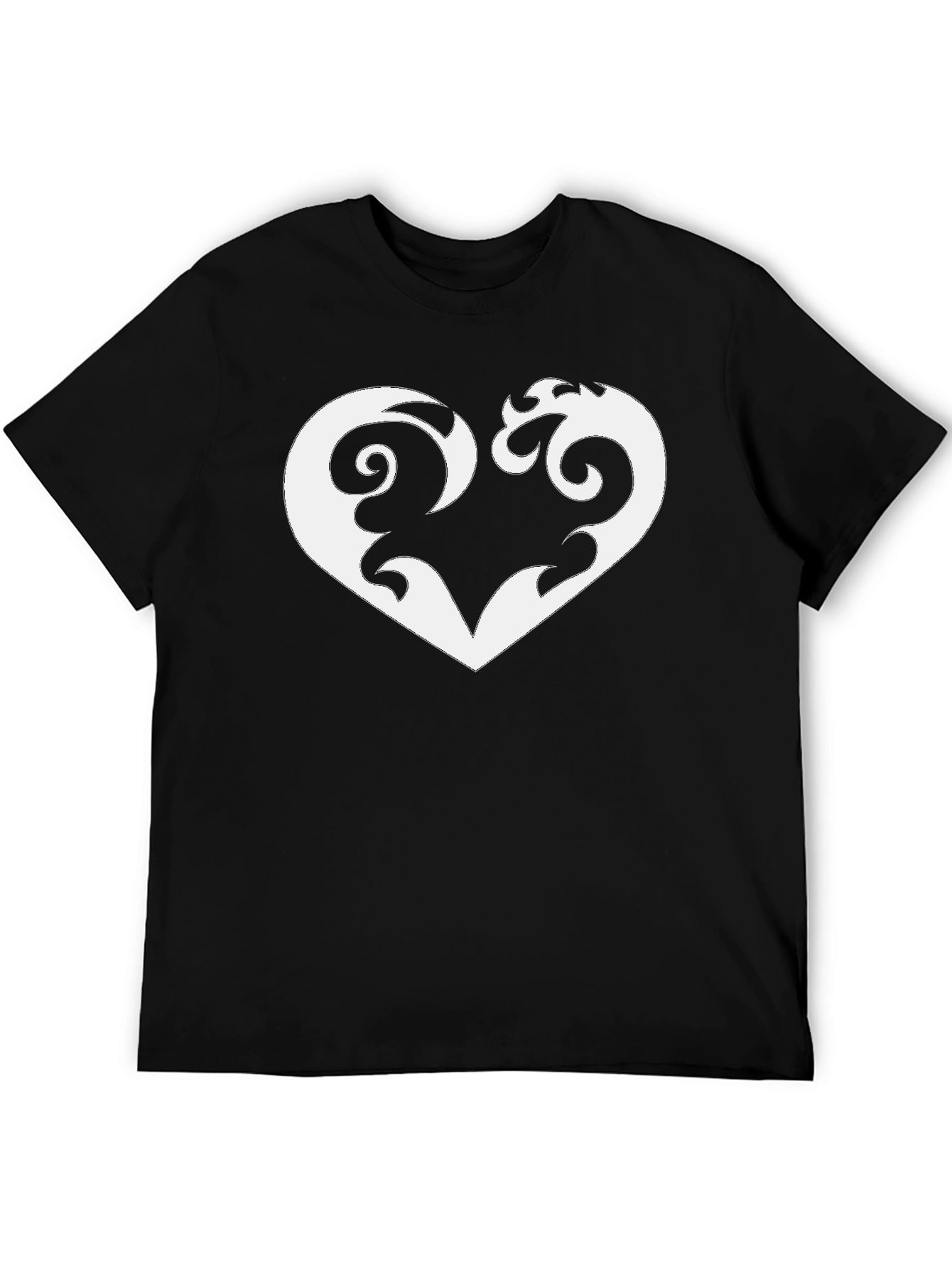 Heart Graphic Tee - Stylish Black T-Shirt
