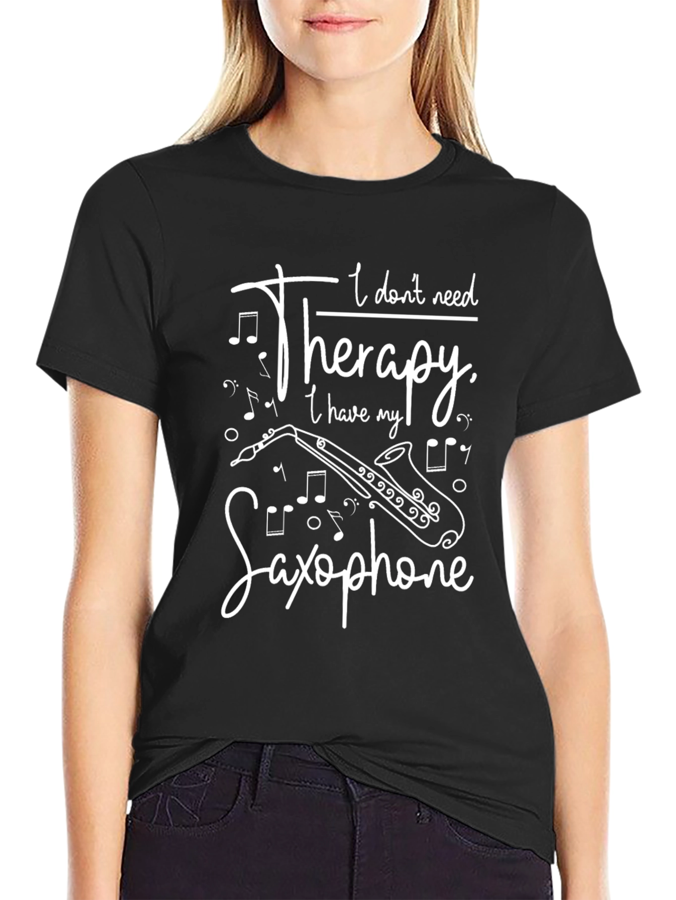 Saxophone Therapy Black T-Shirt
