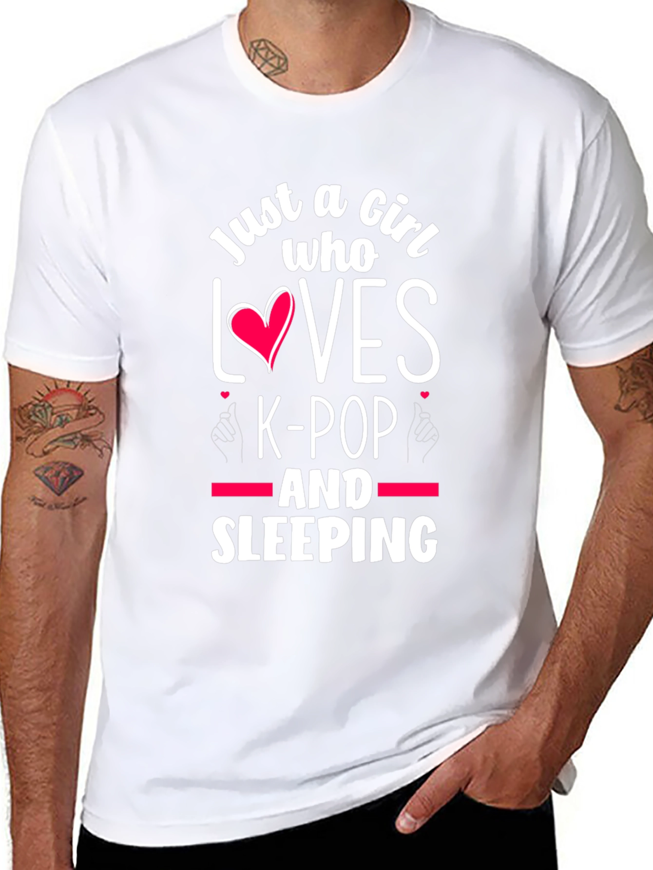 Just A Girl Who Loves K-Pop and Sleeping T-Shirt