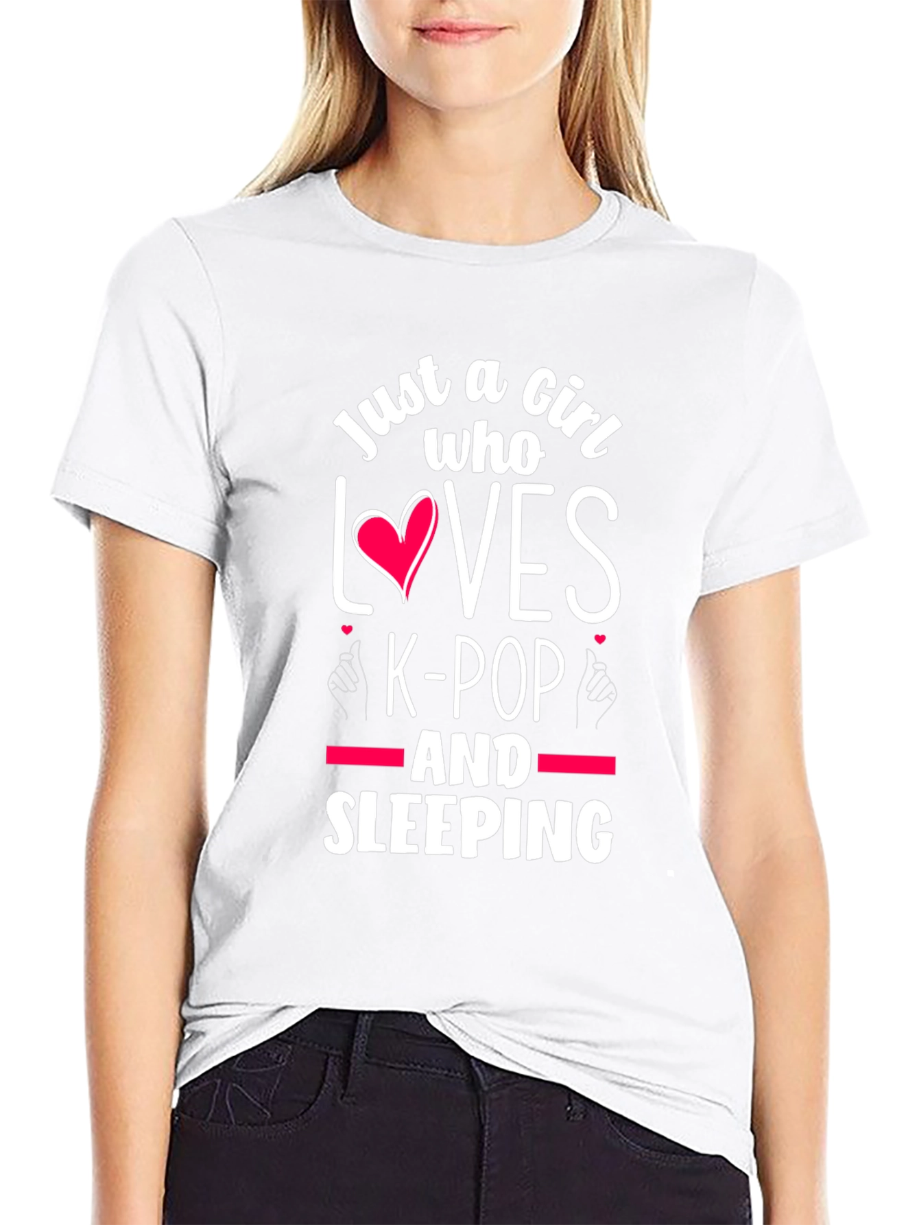 Just A Girl Who Loves K-Pop and Sleeping T-Shirt