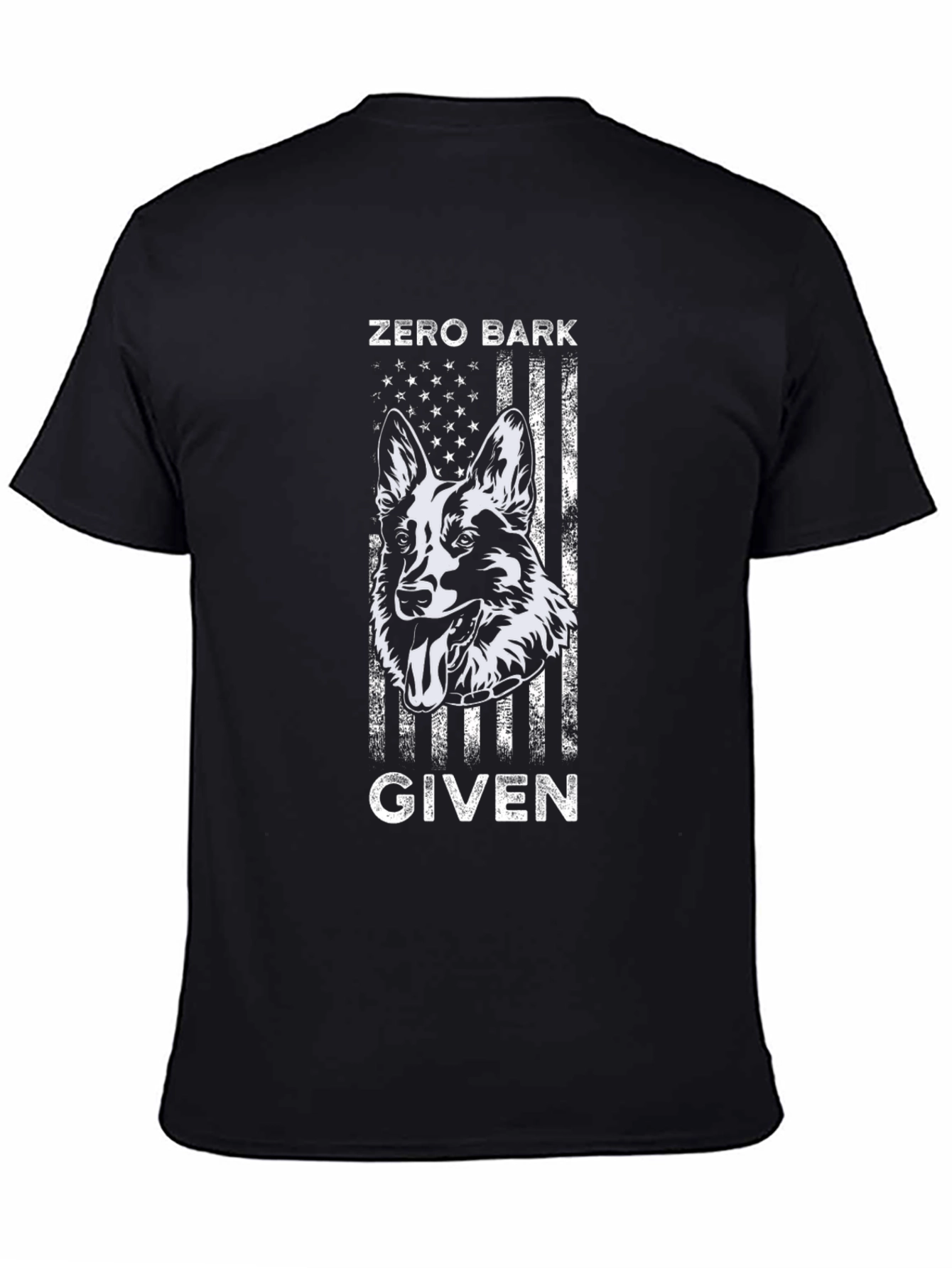 Zero Bark Given Dog Graphic Tee - Black