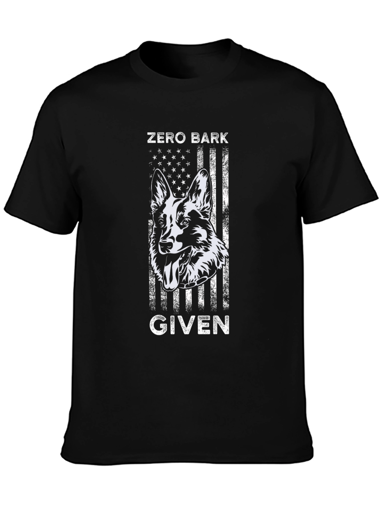 Zero Bark Given Dog Graphic Tee - Black
