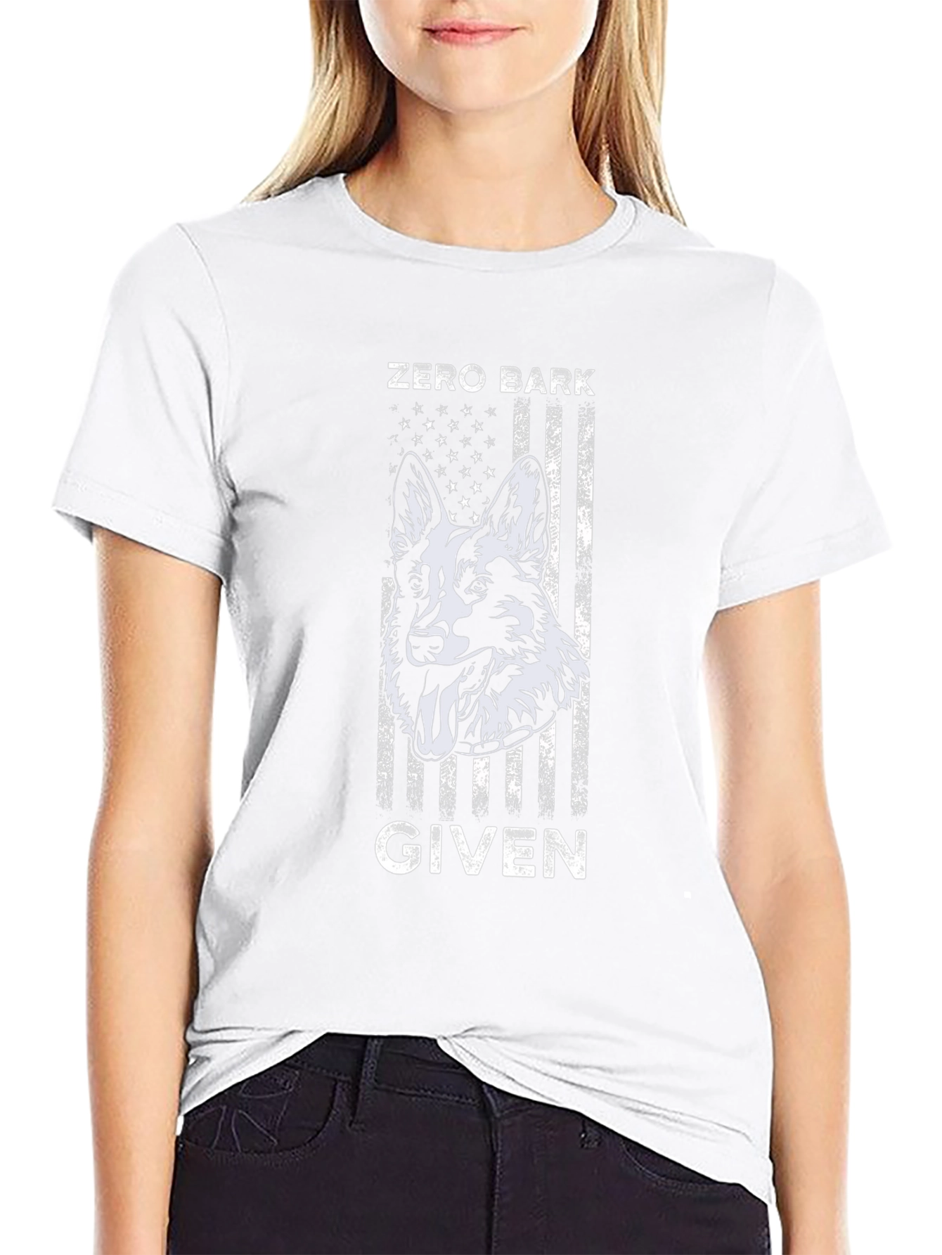 Zero Bark Given Dog Graphic Tee - Black