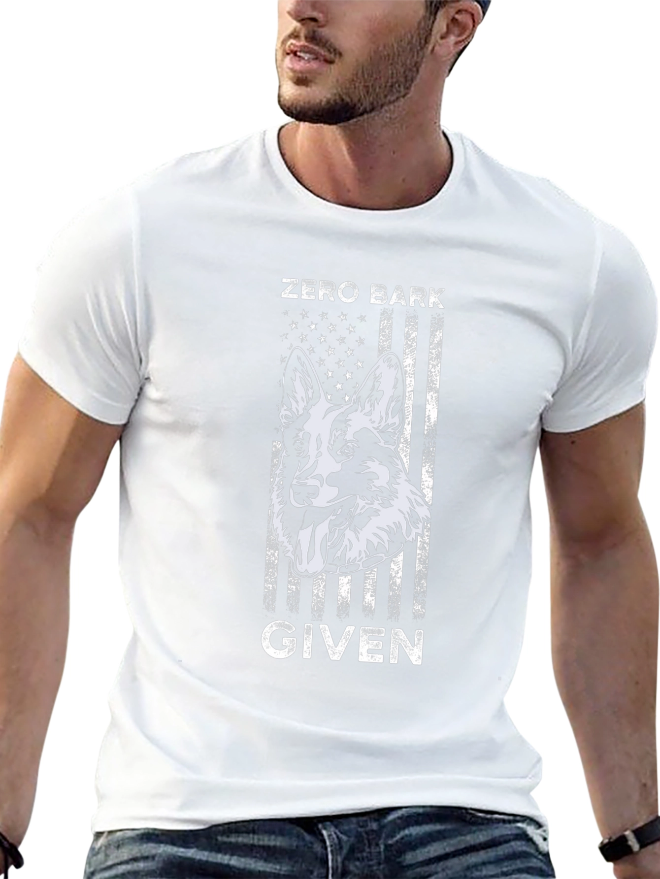 Zero Bark Given Dog Graphic Tee - Black