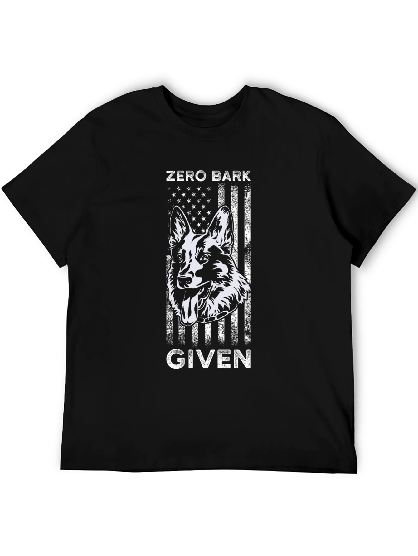 Zero Bark Given Dog Graphic Tee - Black