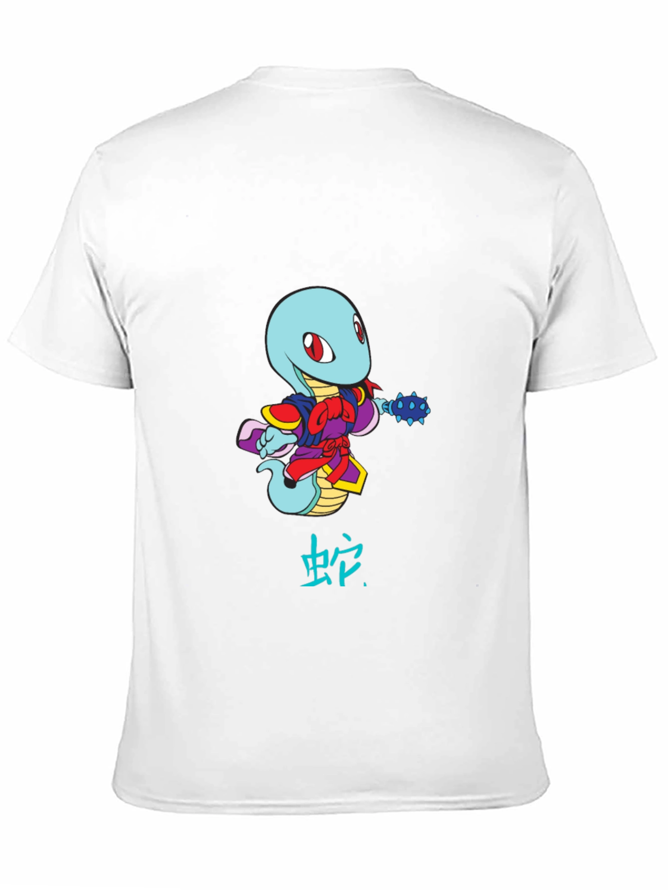 Cartoon Snake Warrior Black T-Shirt