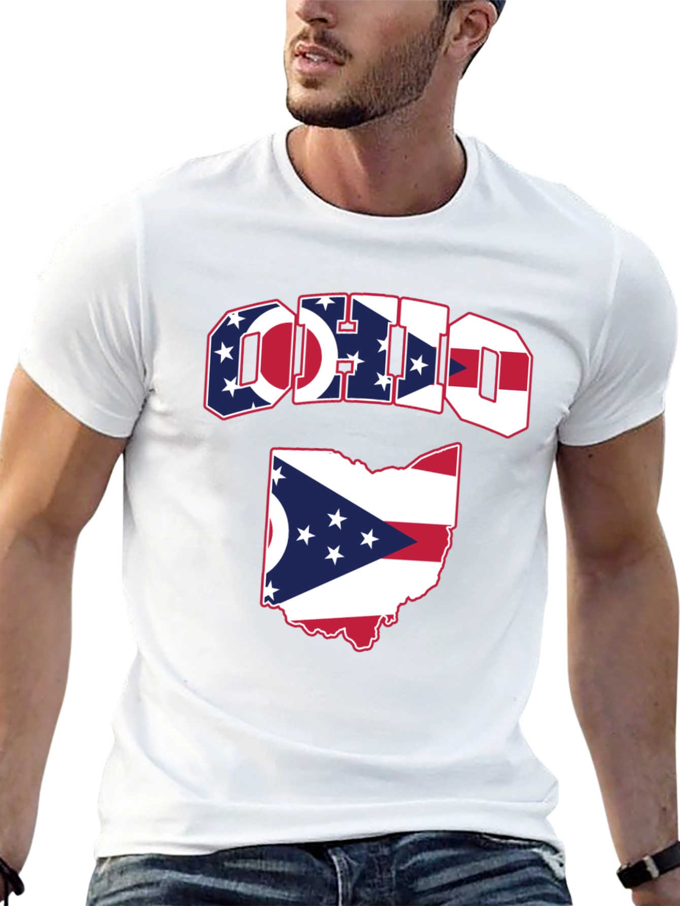 Ohio Flag Graphic Tee - Patriotic State Pride T-Shirt