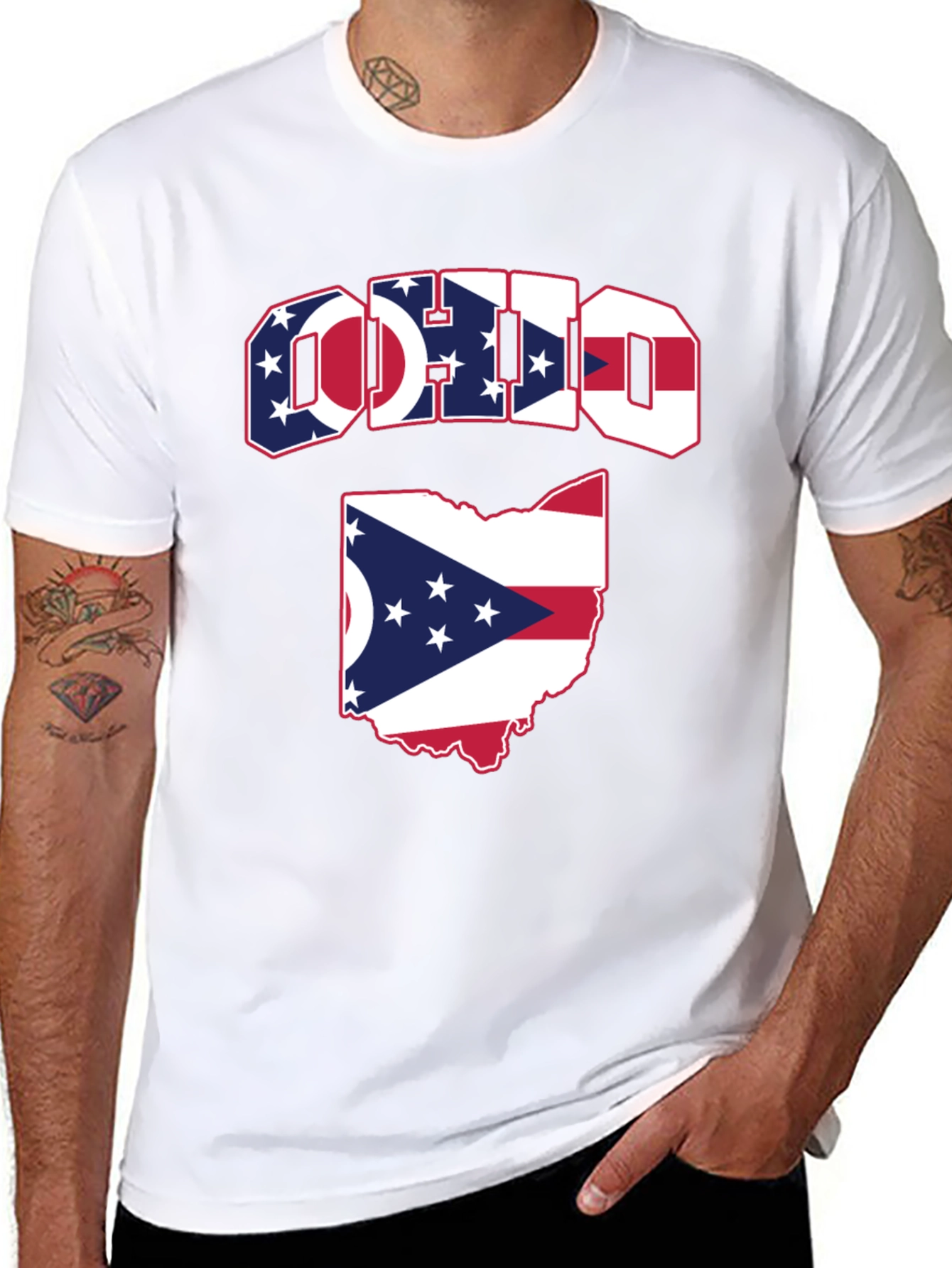 Ohio Flag Graphic Tee - Patriotic State Pride T-Shirt