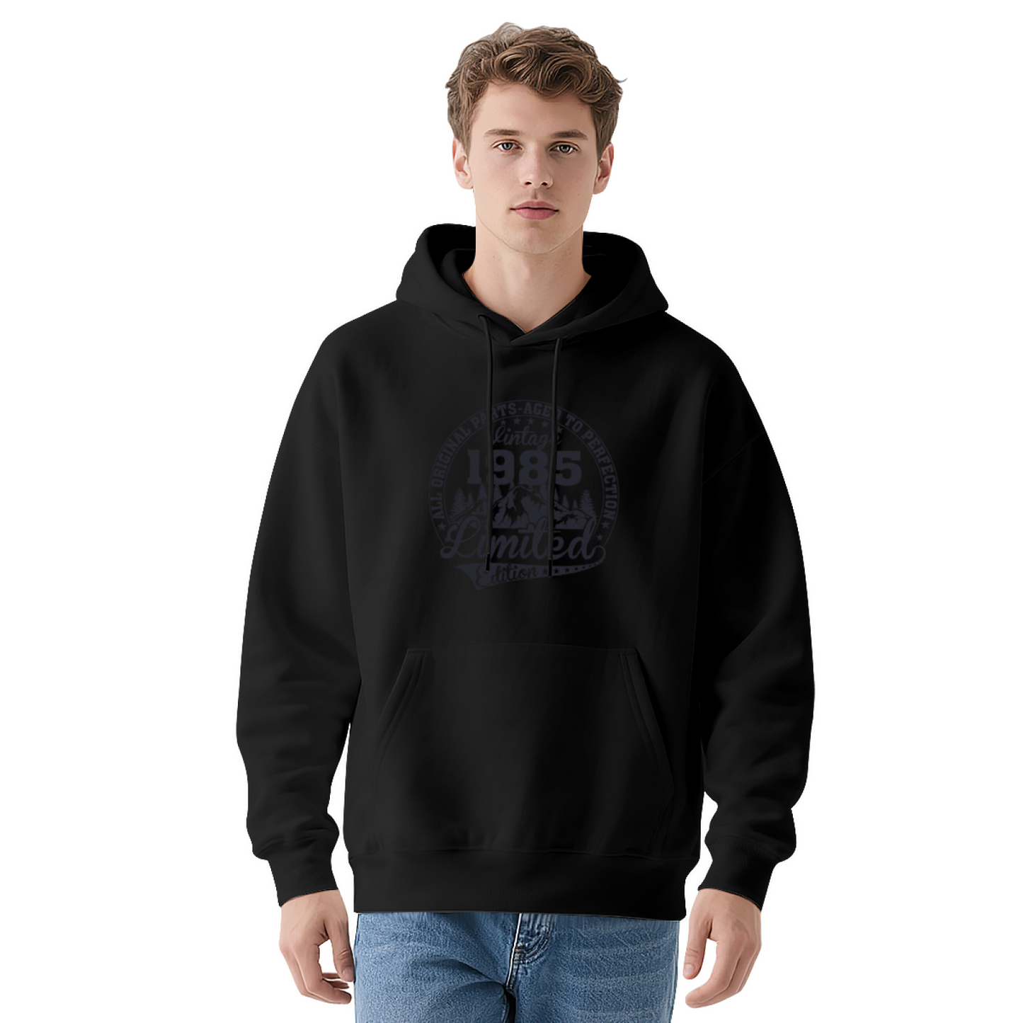 Vintage 1985 Limited Edition Cozy White Hoodie, Retro Comfort Top